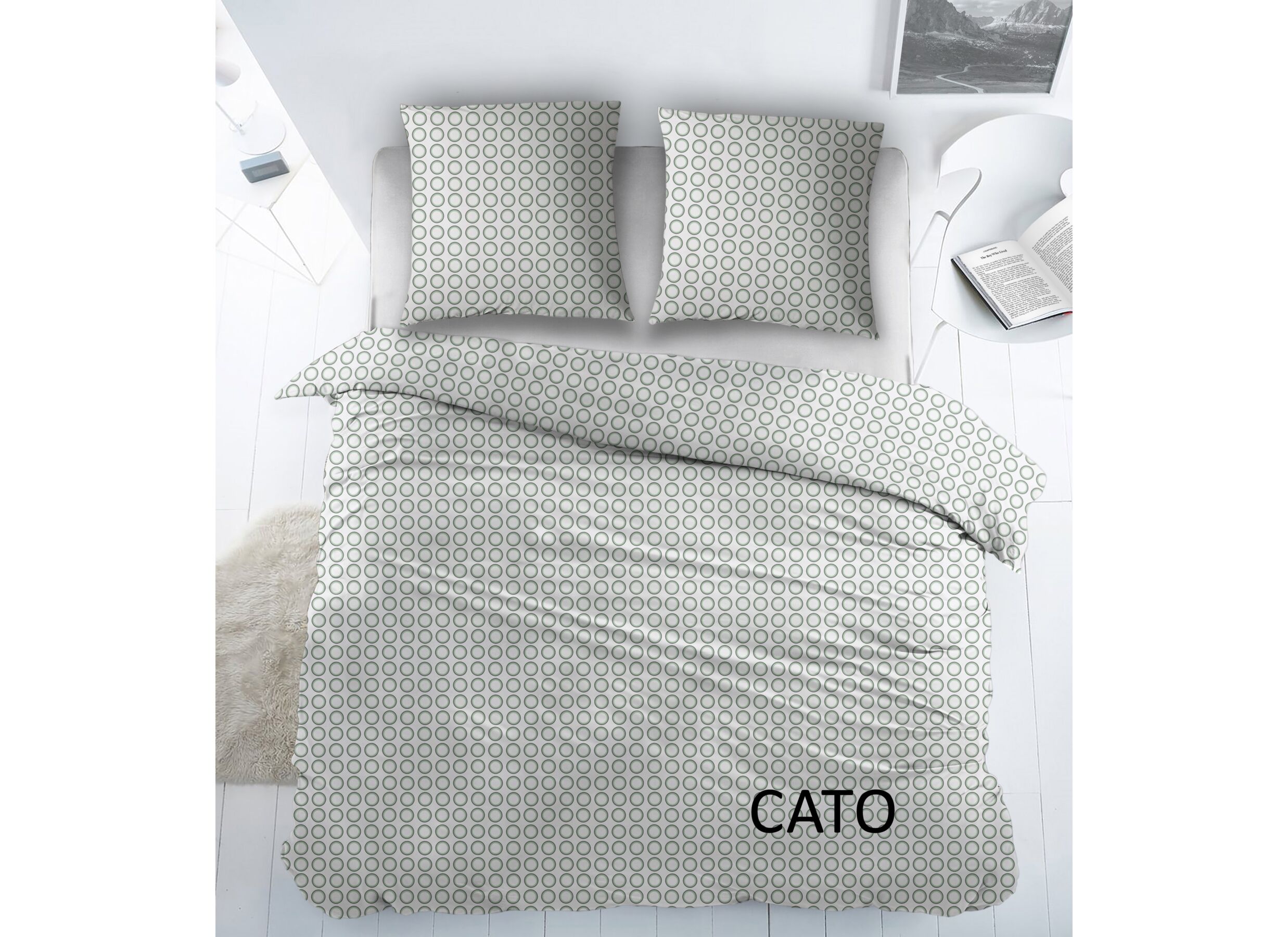 Dekbedovertrek Cato 200x220cm - katoen - groen - Housse de couette Cato 200x220cm - coton - vert