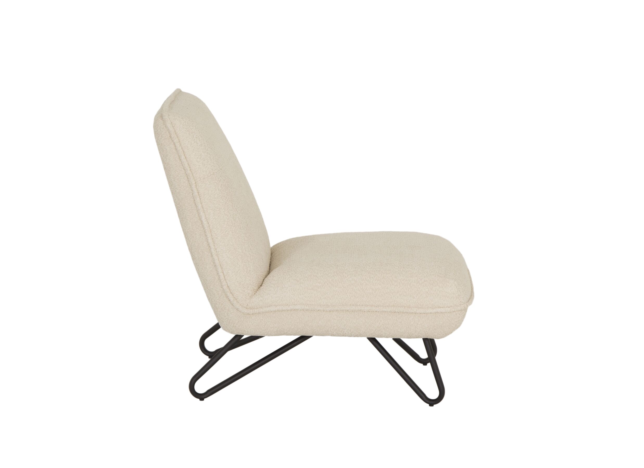 Fauteuil Guts 67,5x93x82cm - bouclé - ecru