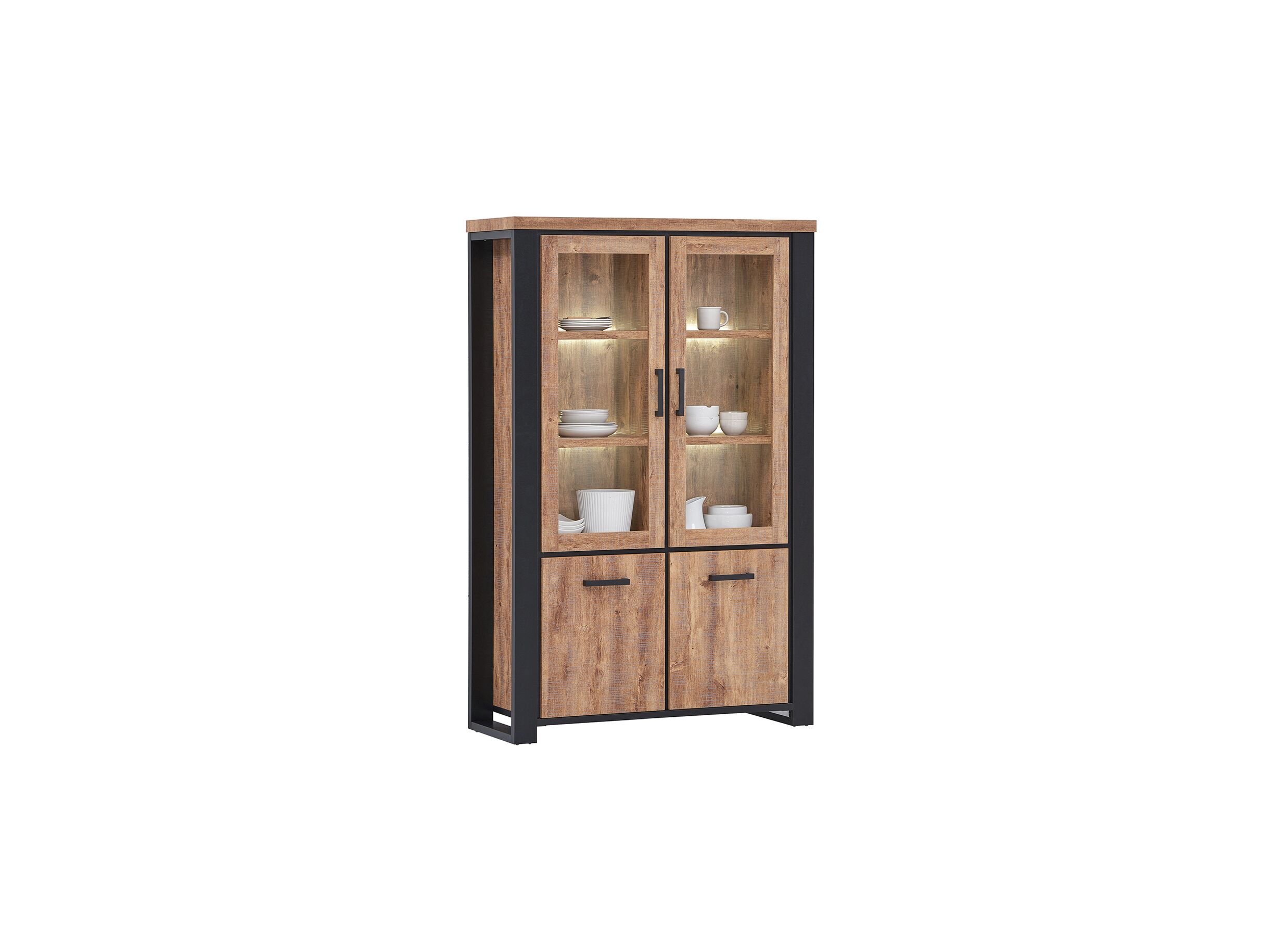 Vitrinekast Estrella 126cm - decor - industrial oak