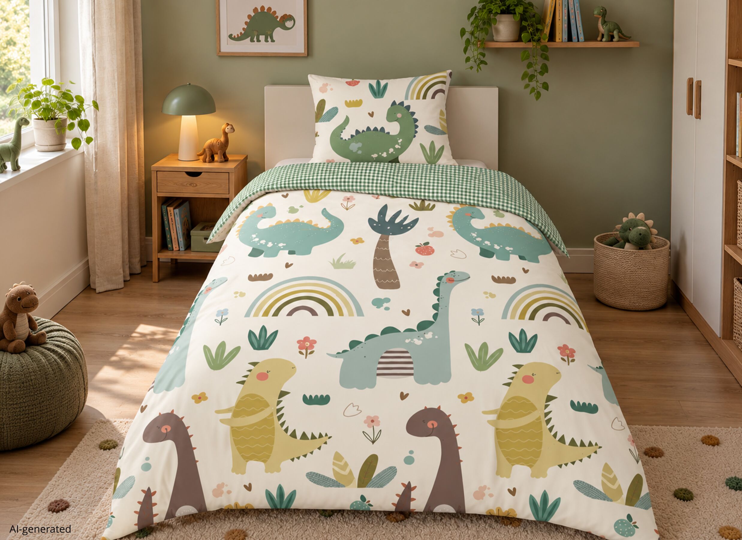 AI Generated - Housse de couette Quint 140x220cm - coton - vert