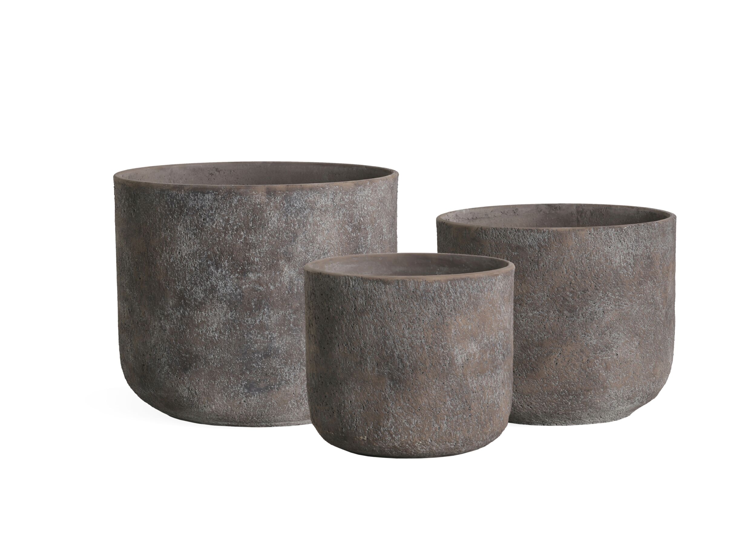 Hoofdfoto - Bloempot Elm cement - taupe set van 3