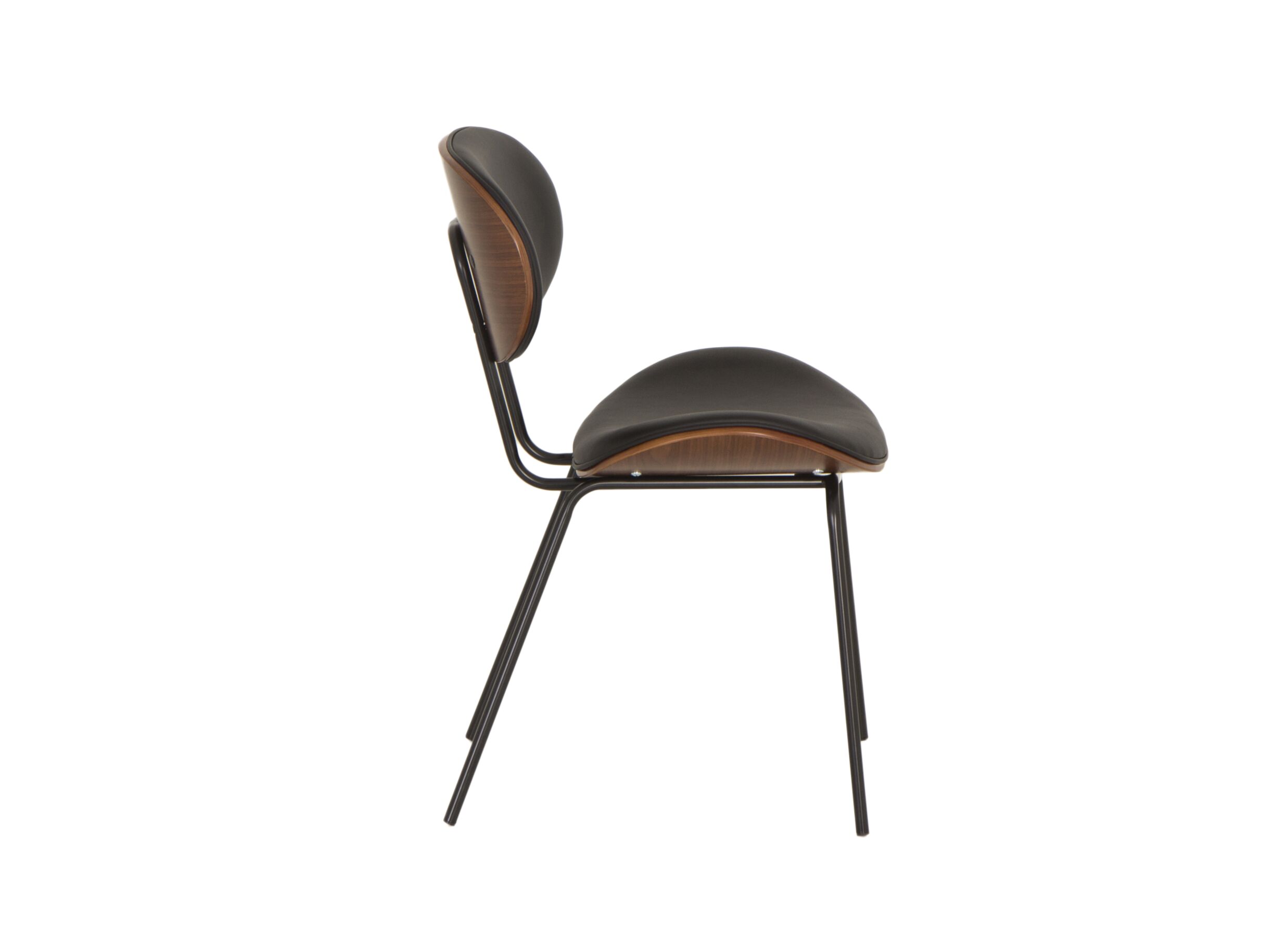 Detail - Chaise Ruby 51x57x79cm - similicuir - noir/brun