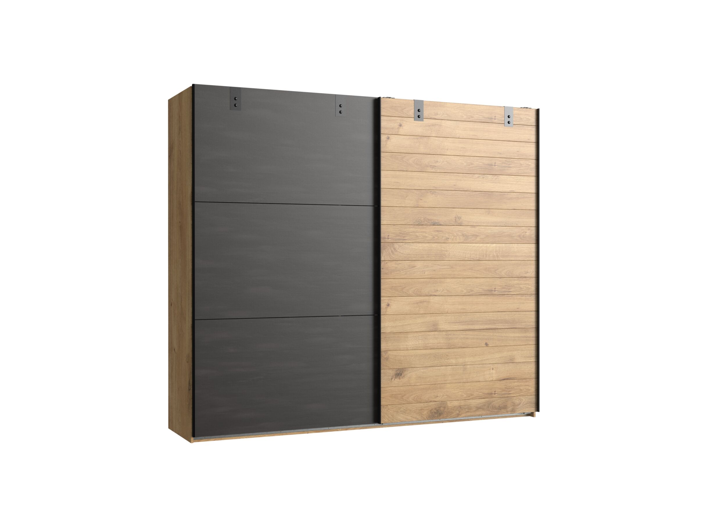 Armoire à portes coulissantes Detroit 250cm - Armoire à portes coulissantes Detroit 250cm - décor - brun/noir
