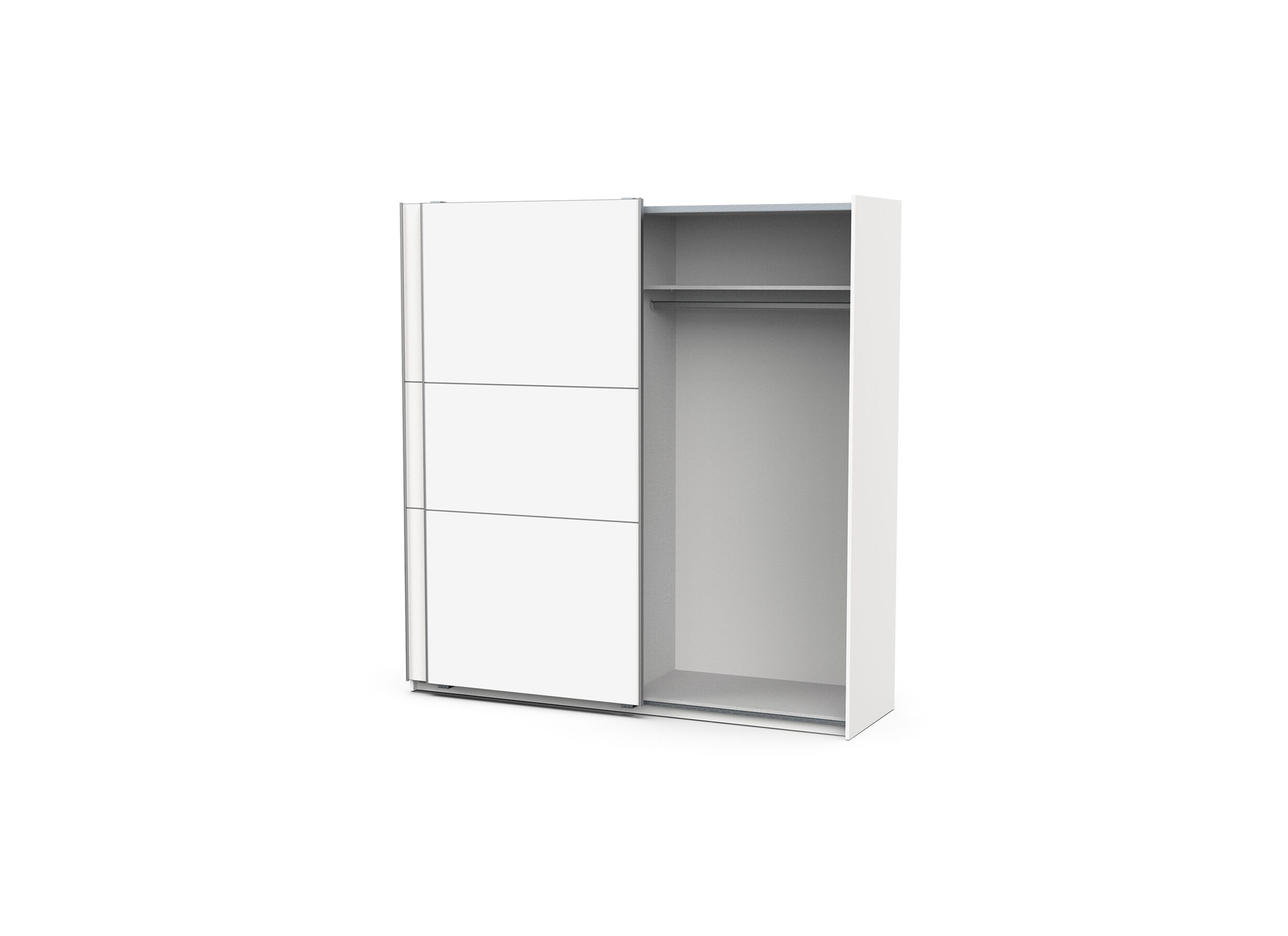 Armoire à portes coulissantes Ghost 195cm - décor - blanc