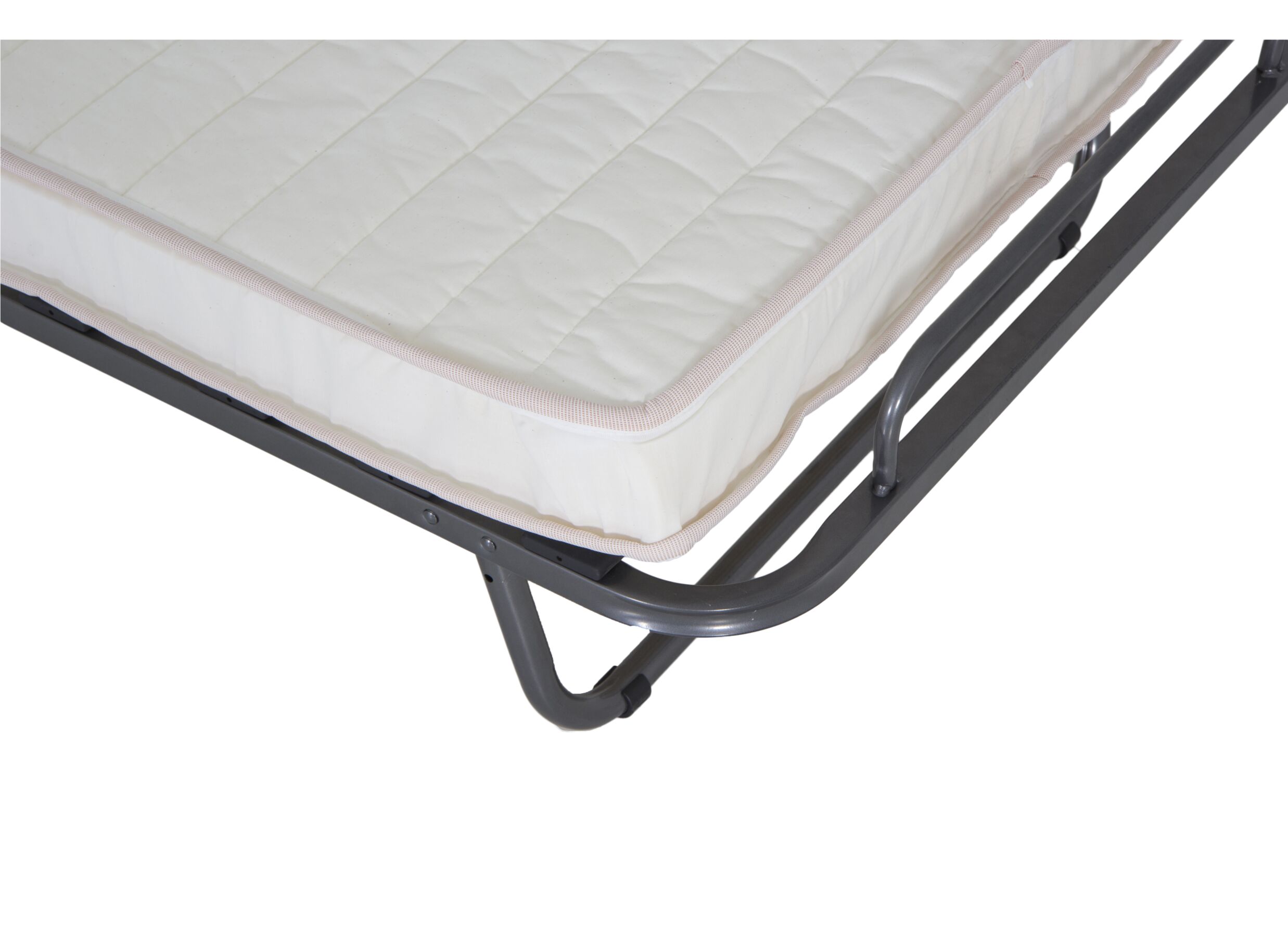 Logeerbed Morfeo 80x190cm - metaal - zwart & wit met matras en bodem