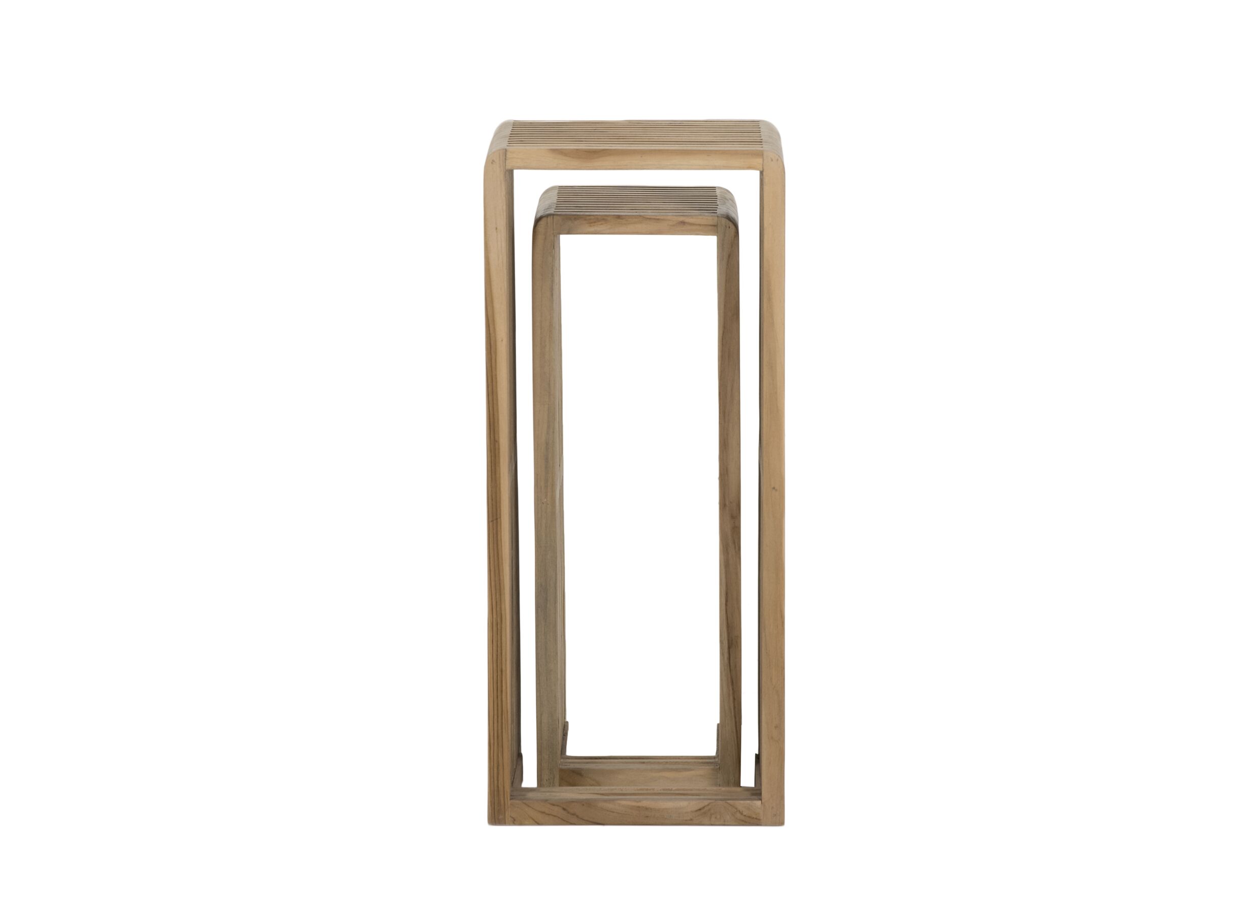 Aperçu - Support des plantes Louis 35x25x80cm - teck massief - naturel - lot de 2