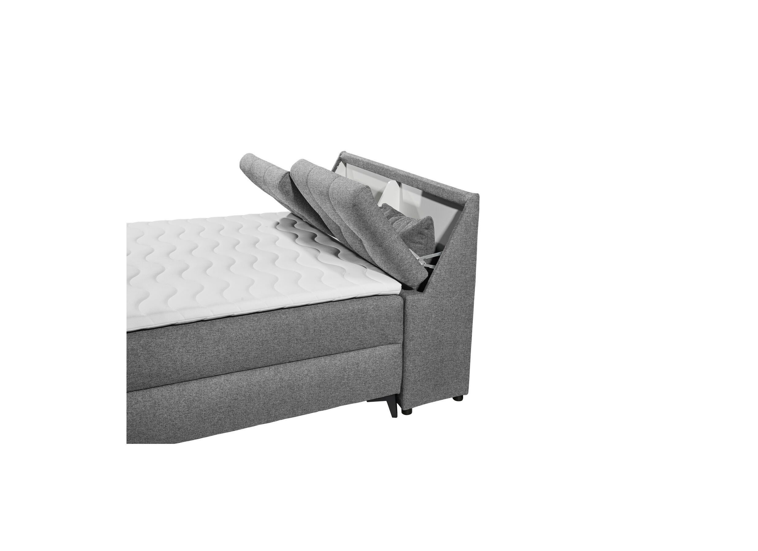 Detail - Lit box Atlantis 140x200cm avec rangement tissu gris foncé