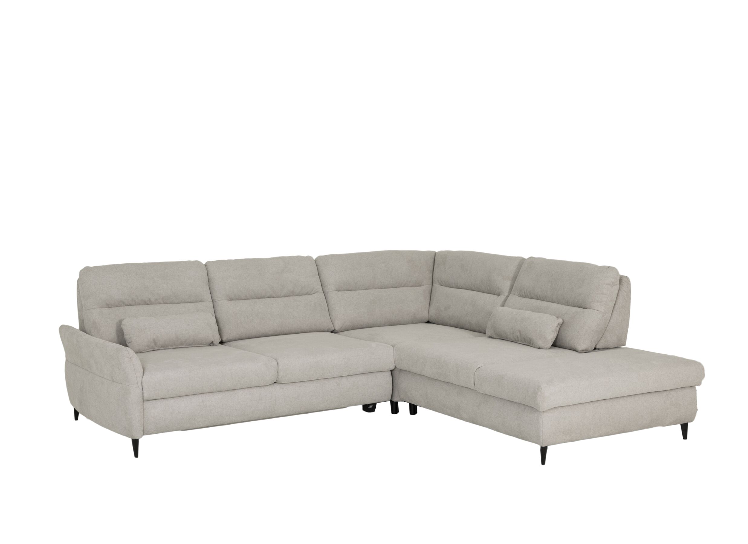 Hoeksalon Sioux 297x260cm - stof - ecru met slaapfunctie en zitdiepteverstelling - Canapé d'angle Sioux 297x260cm - tissu - écru avec fonction sommeil et réglage de la profondeur du siège