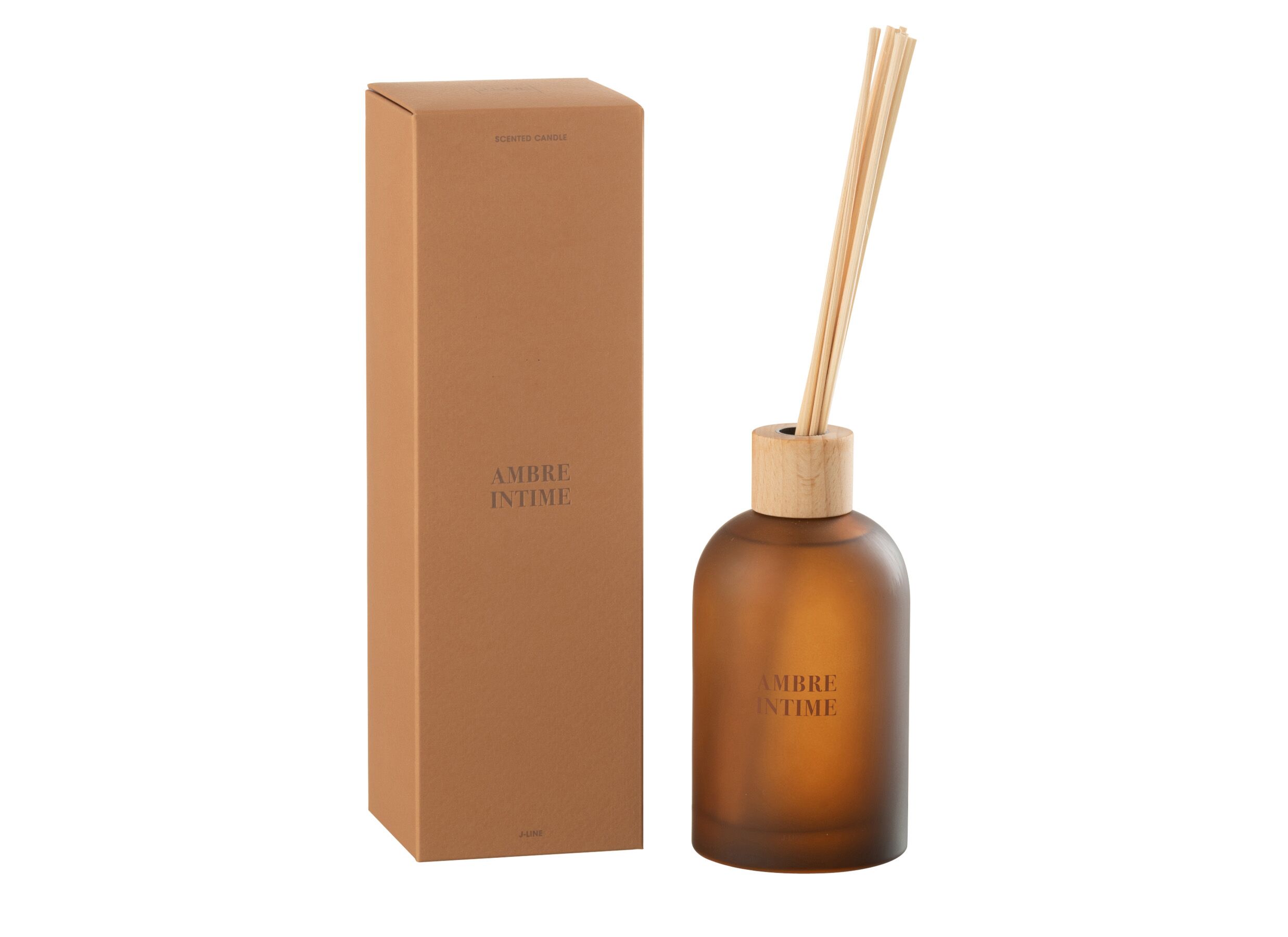Plus Important - Bâtonnets parfumés Ambre Intime 250ml - verre - orange