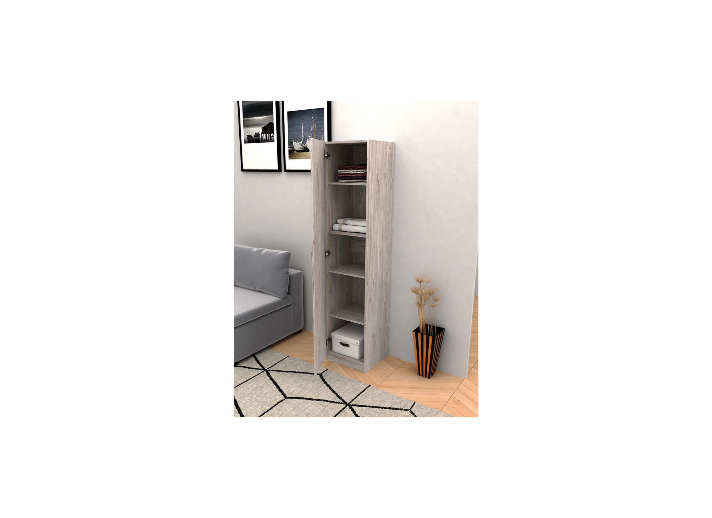 Opbergkast 40cm - decor - new grey oak