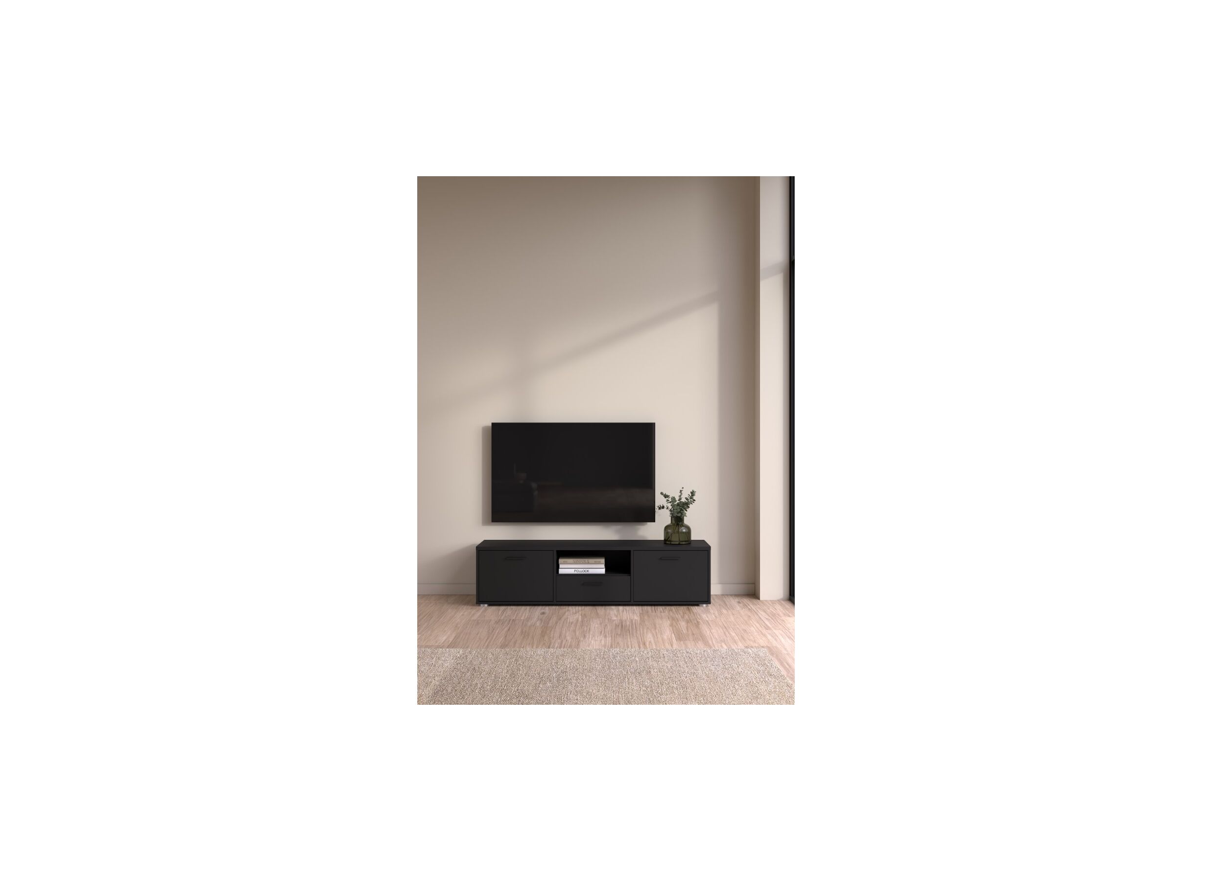 Foto ambiance - Meuble TV Media noir 148cm