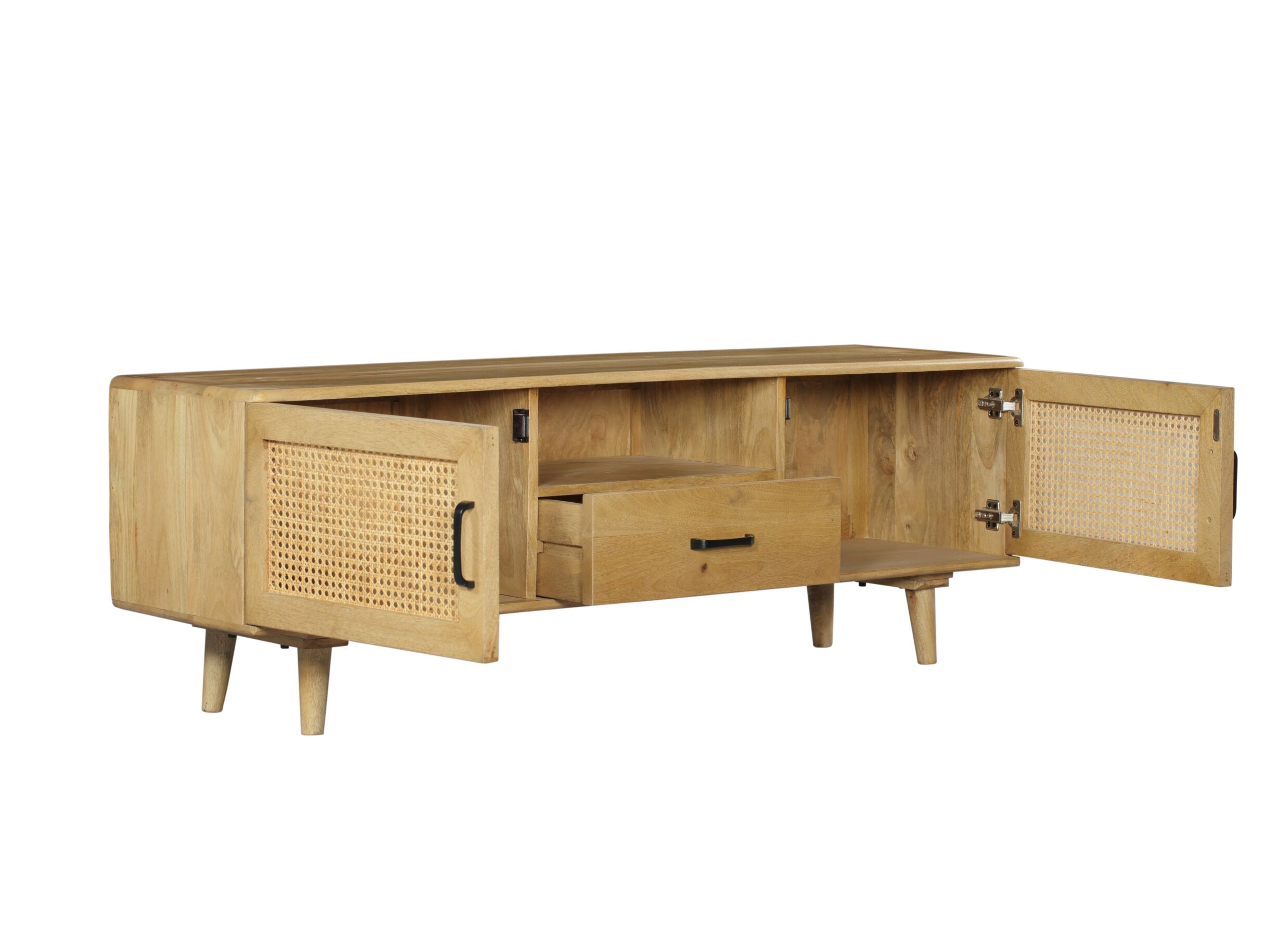 Meuble TV Portico 150cm - manguier massif - naturel