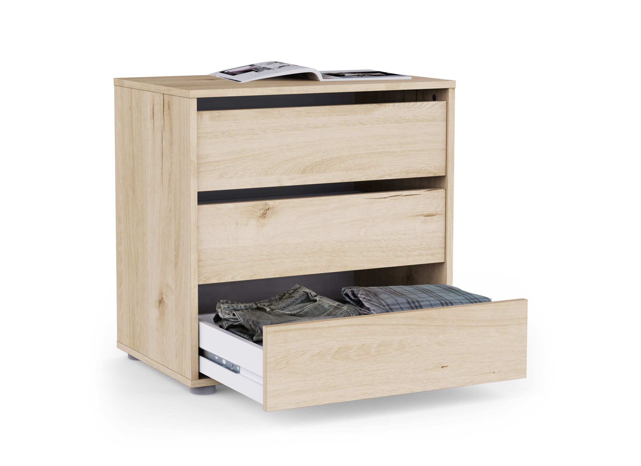 Foto ambiance - Commode Blokty 60x40x58cm - décor - chêne royal