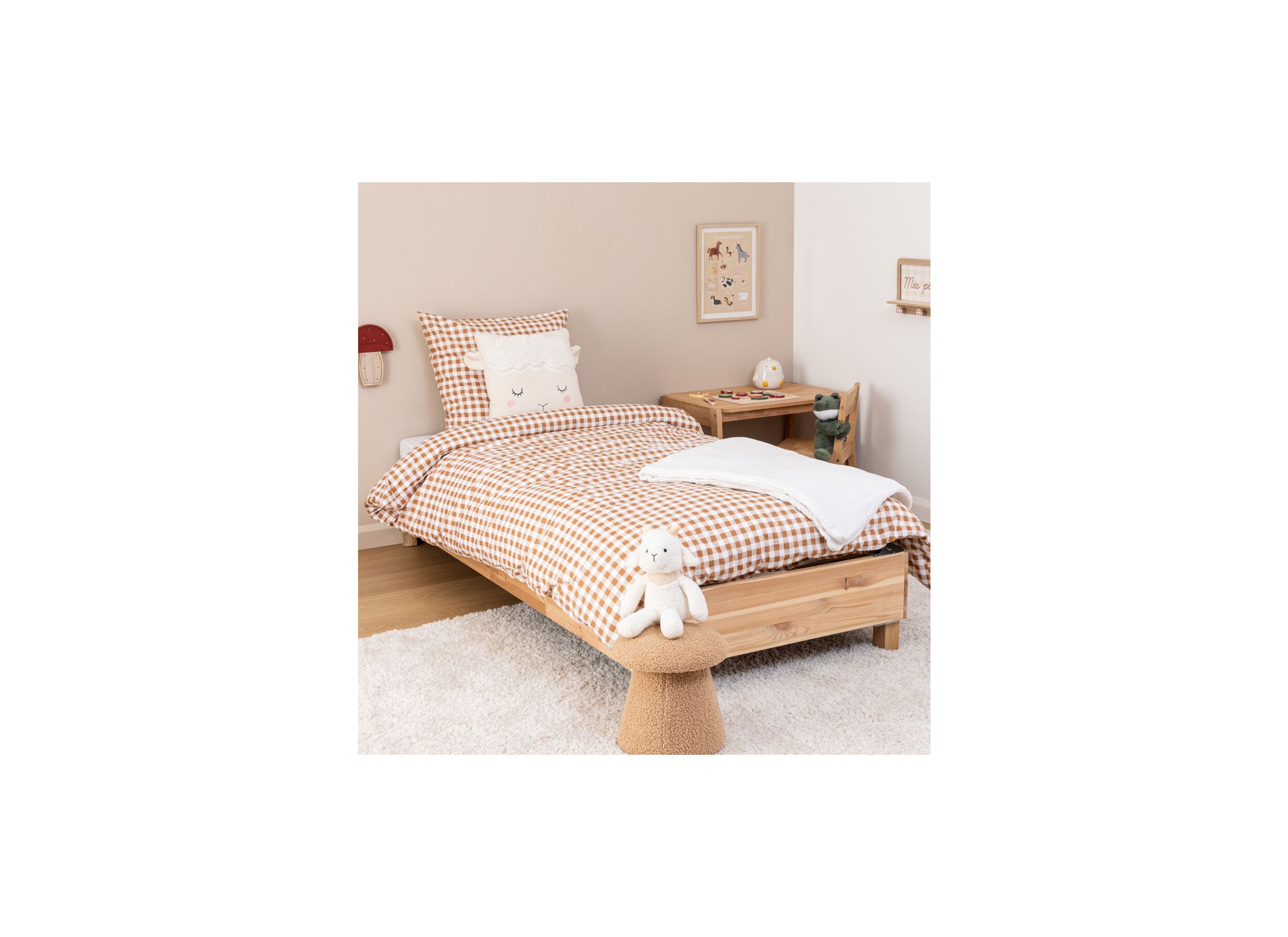 Sfeerfoto - Kussen Schaap 39x39cm - stof - beige