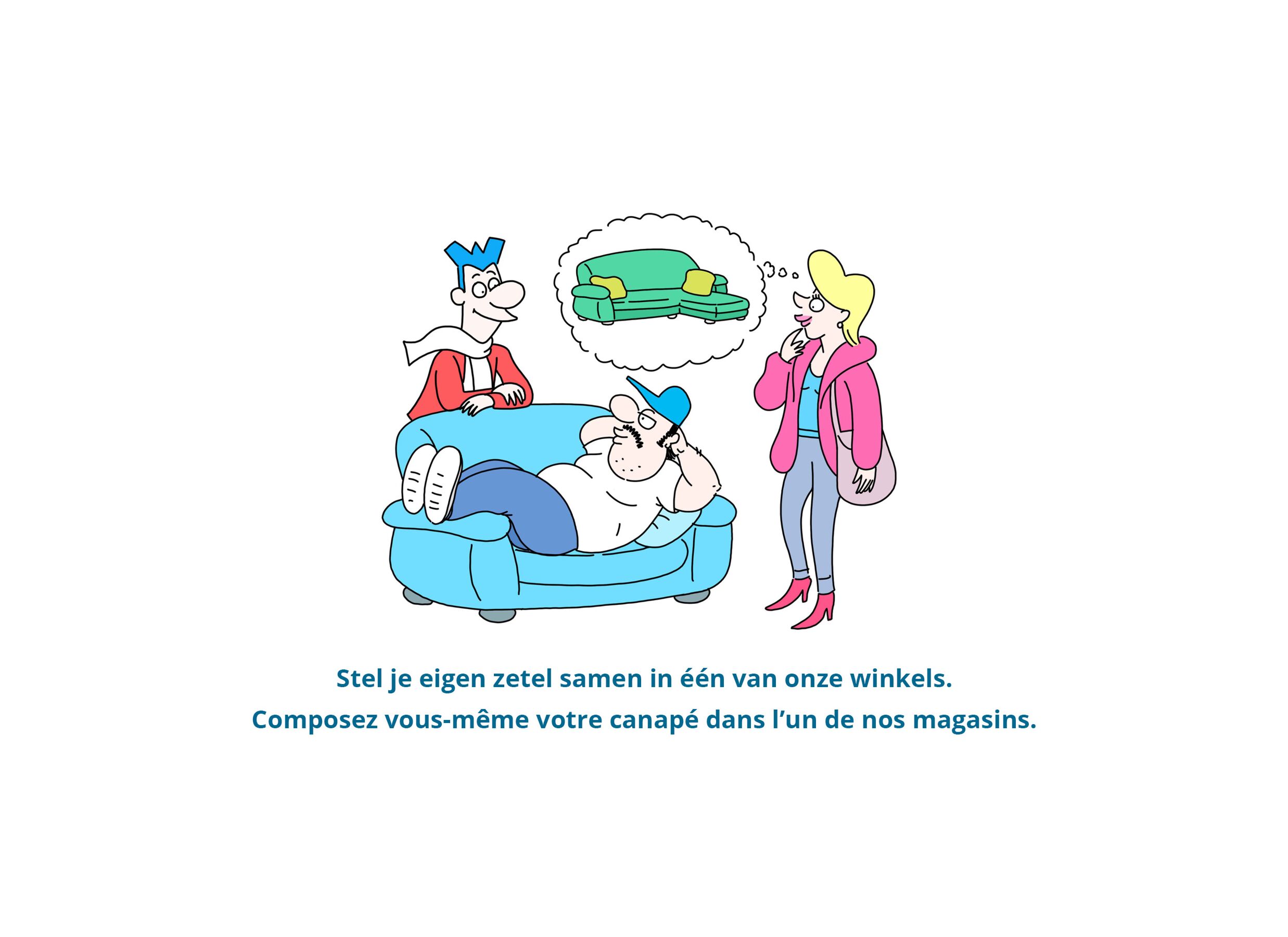 Zetel Centanni 2,5+2-zit - stof - grijs met relax
