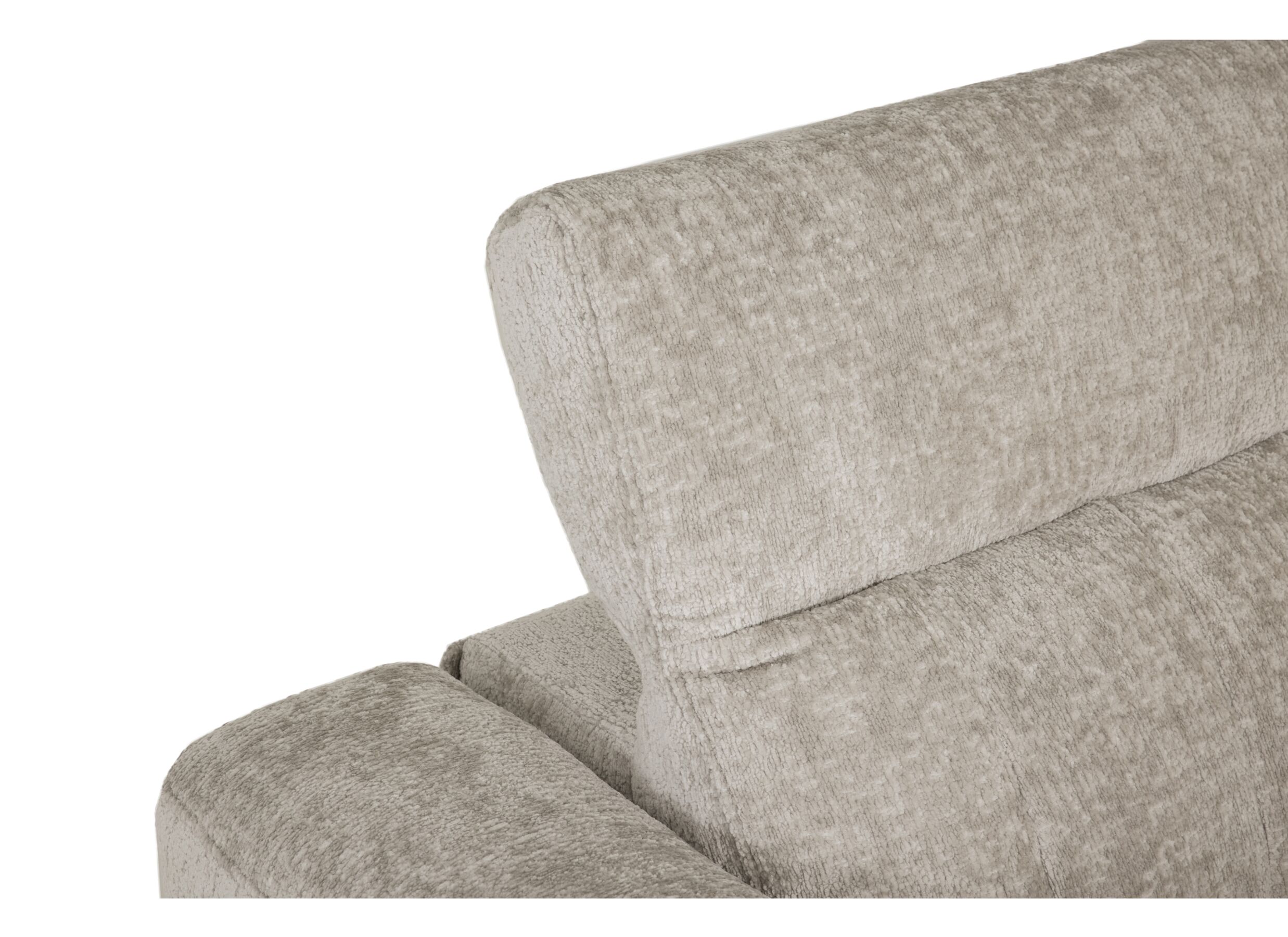 Detail - Canapé d'angle Crow 301x301cm - tissu - turtledove avec 2 fauteuils relax