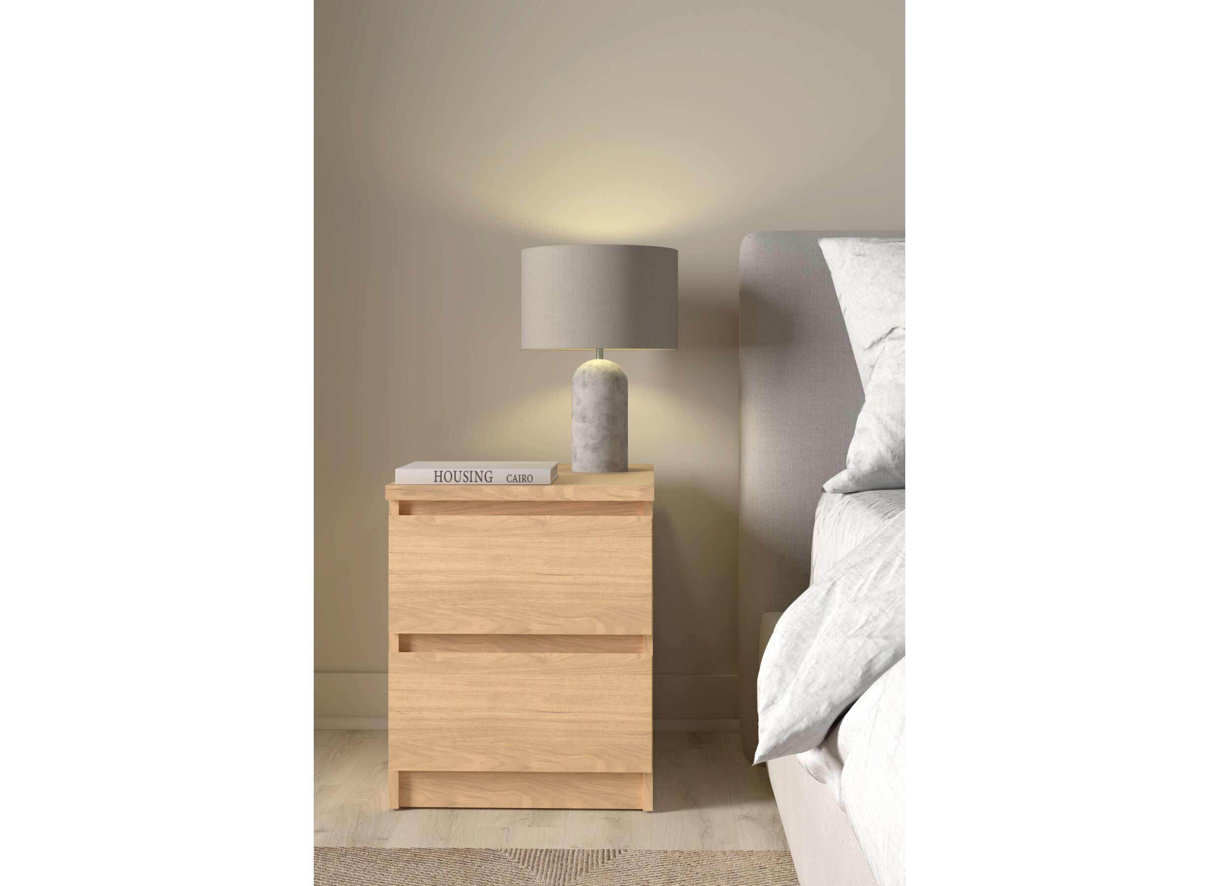 Foto ambiance - Table de chevet Naia 40x50x50cm - melamine - jackson hickory