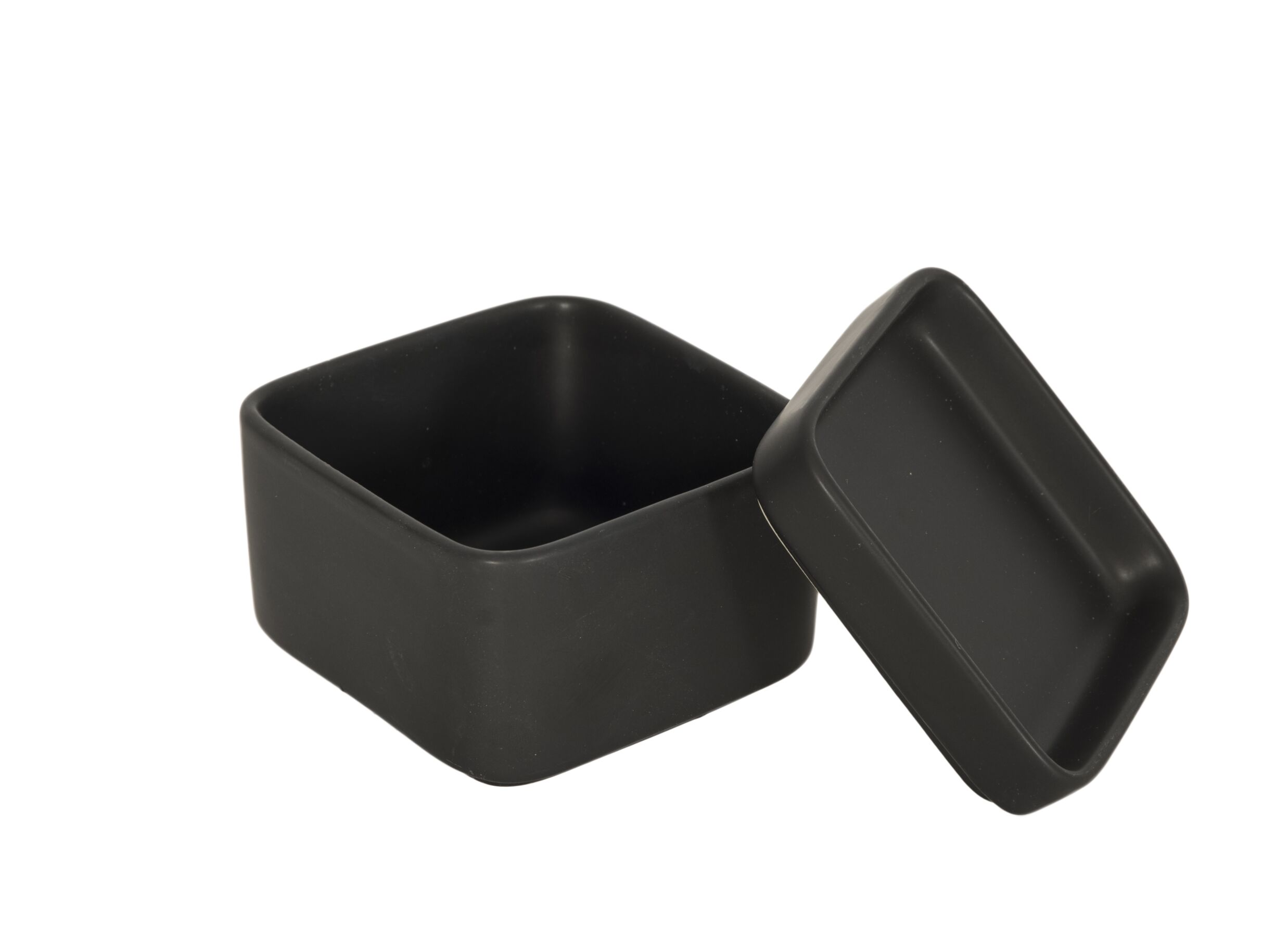 Detail - Boite de conservation Square Cup 10x10x5,5cm - céramique - noir mat
