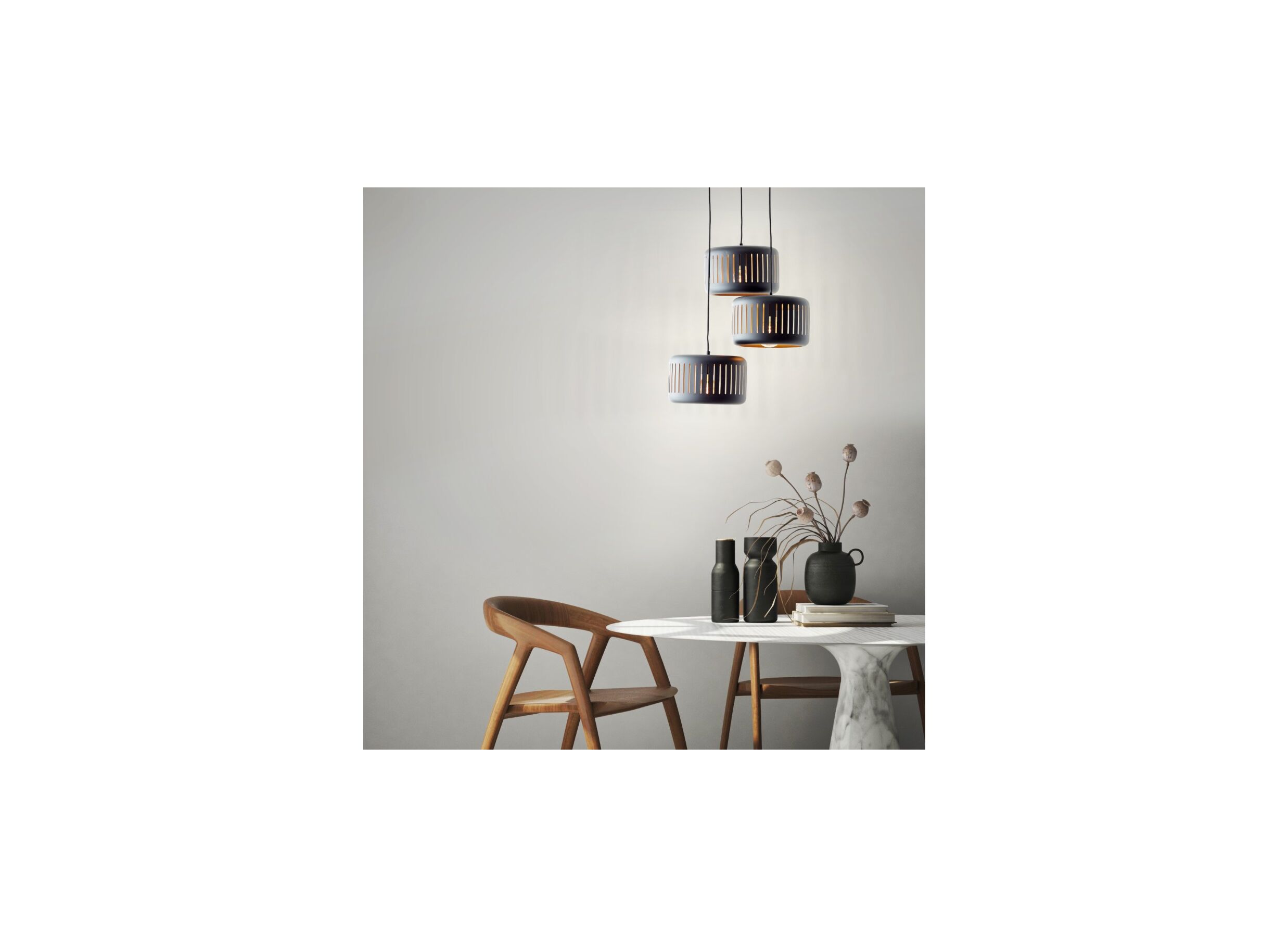 Sfeerfoto - Hanglamp Tyas 52x120cm 3x60W E27