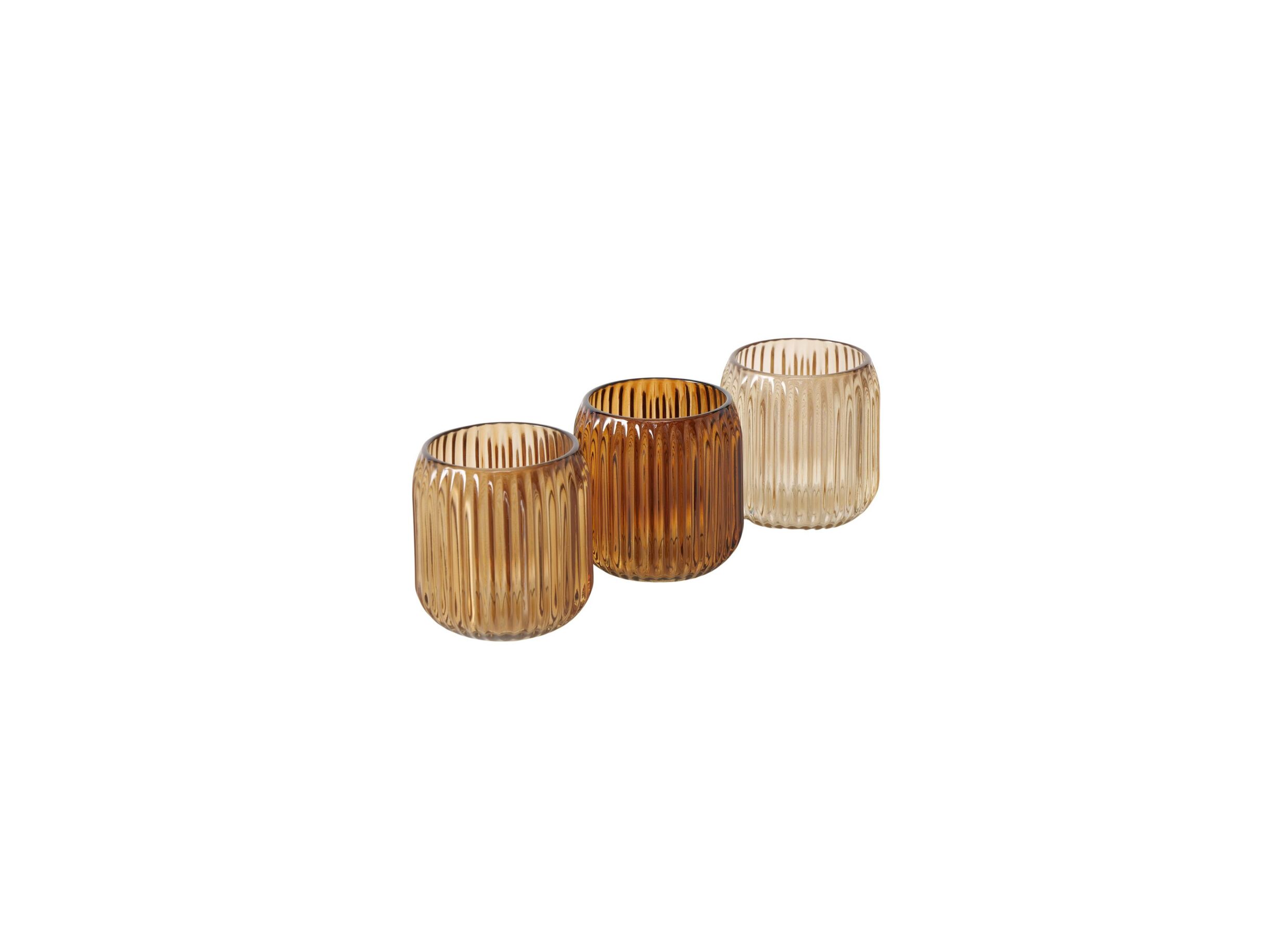 Windlicht Remsa H8 - Windlicht Remsa H8,5cm - glas - beige/bruin