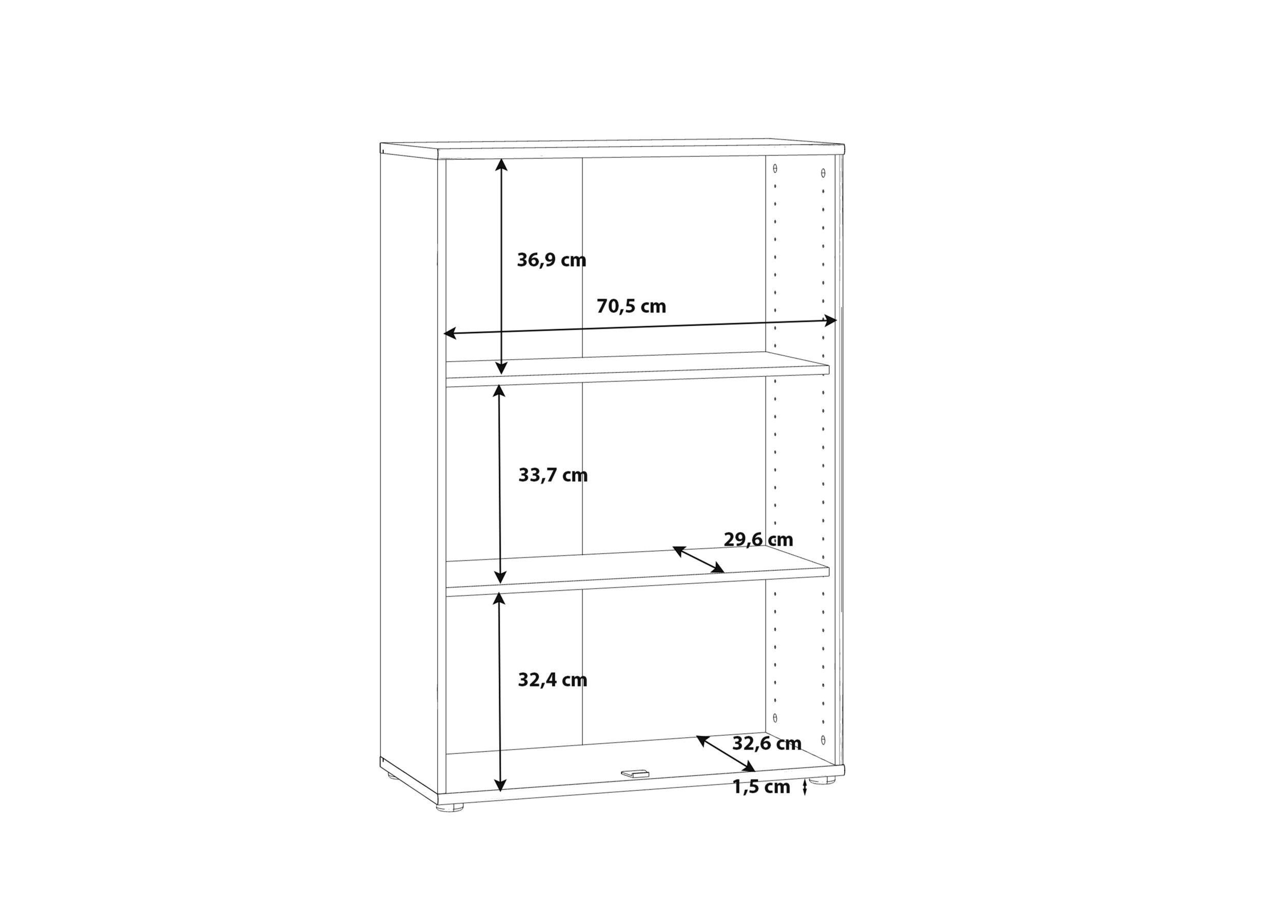 Dimensions - Commode Topic 74x35x111cm - décor - blanc
