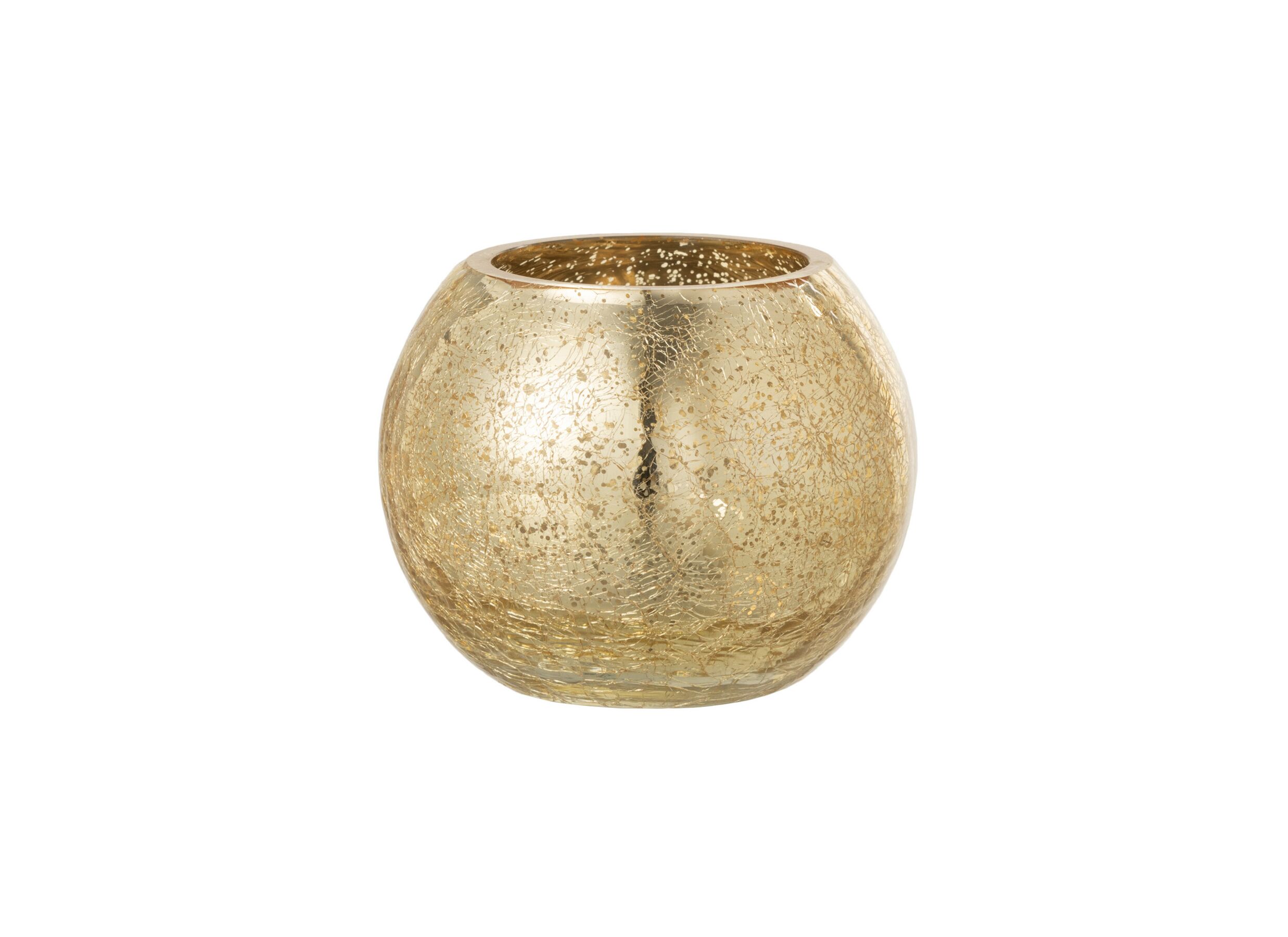 Hoofdfoto - Windlicht Bol carquele effect H9,5cm - glas - goud