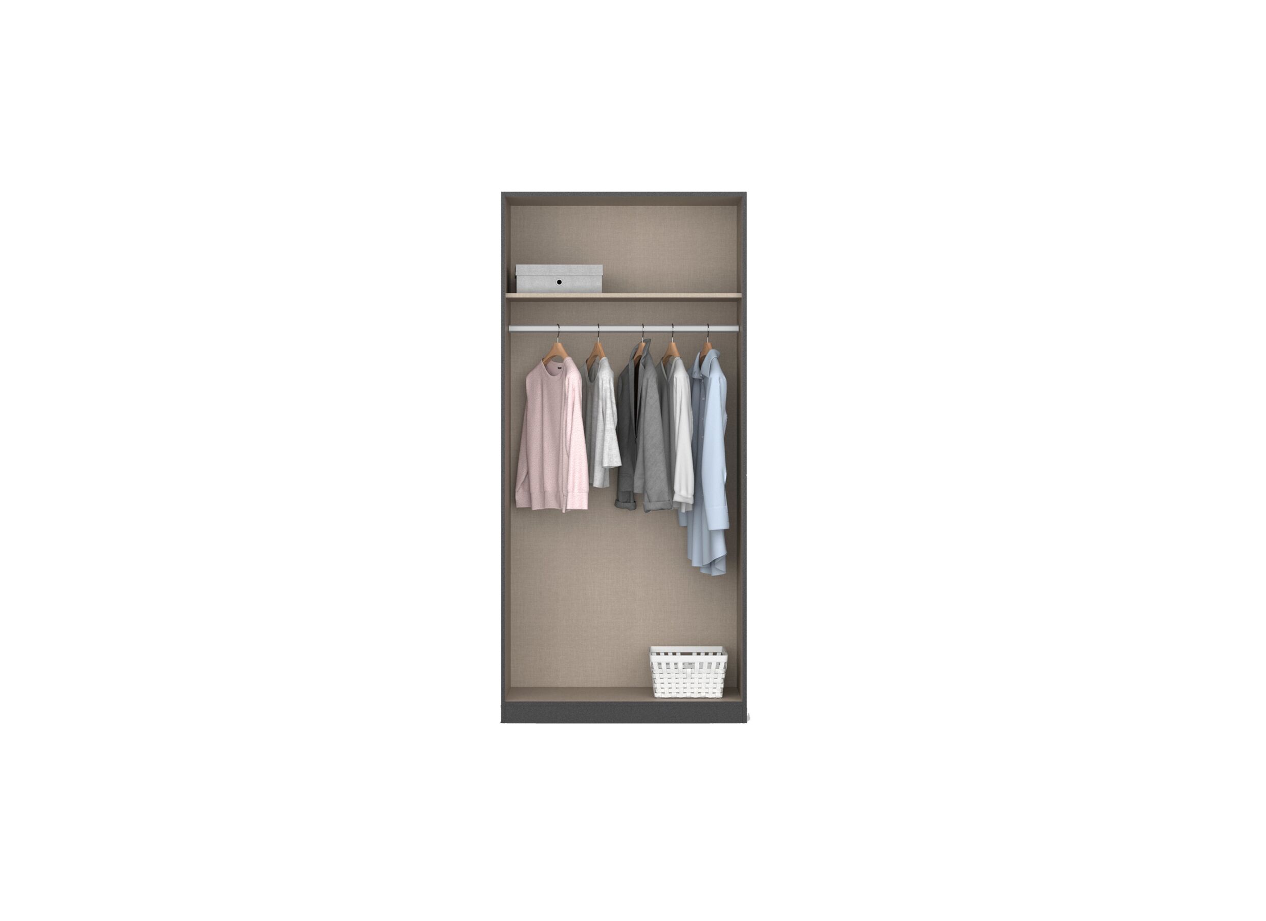 Garde-robe Butte 91cm - décor - chêne artisanal/gris