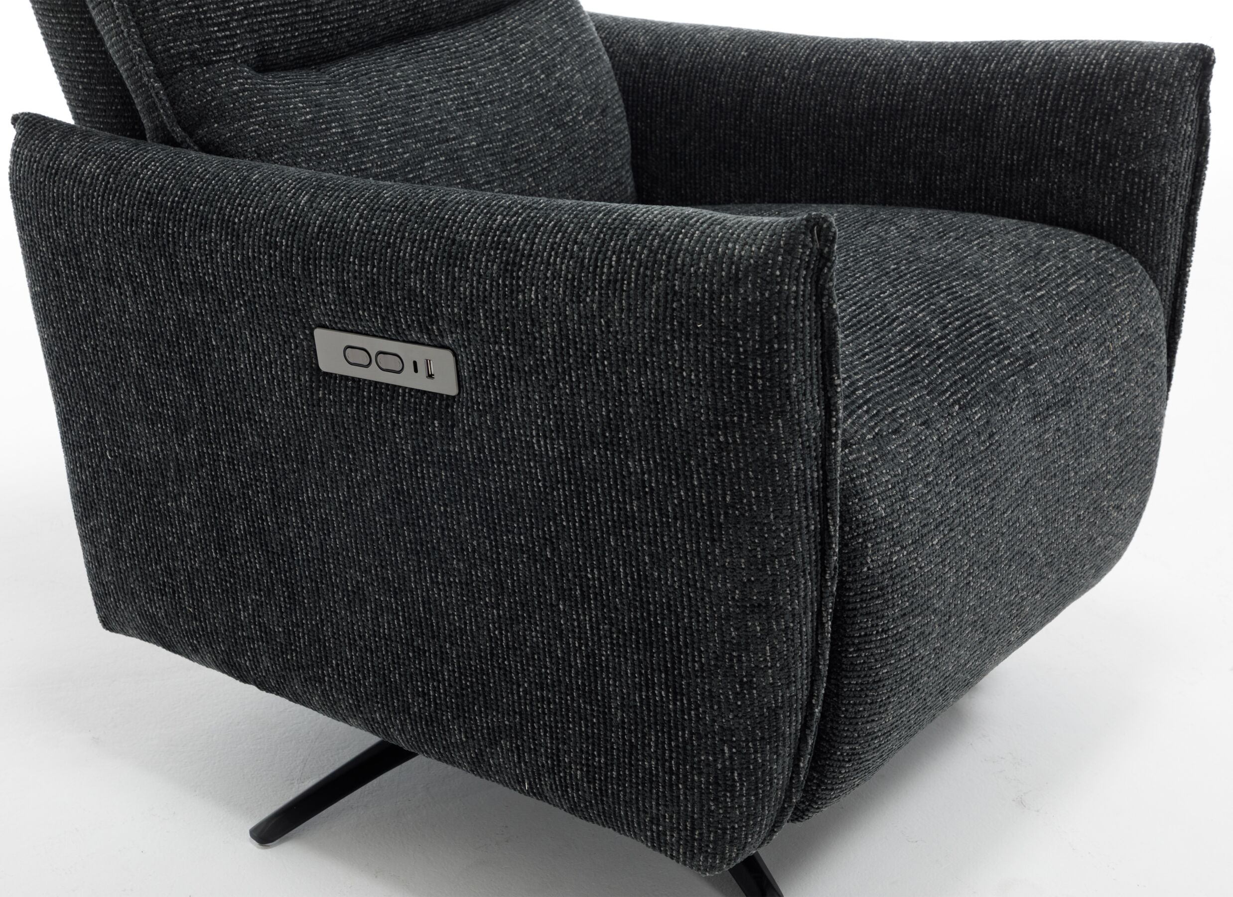 Detail - Fauteuil relax Jorge électrique - tissu - gris