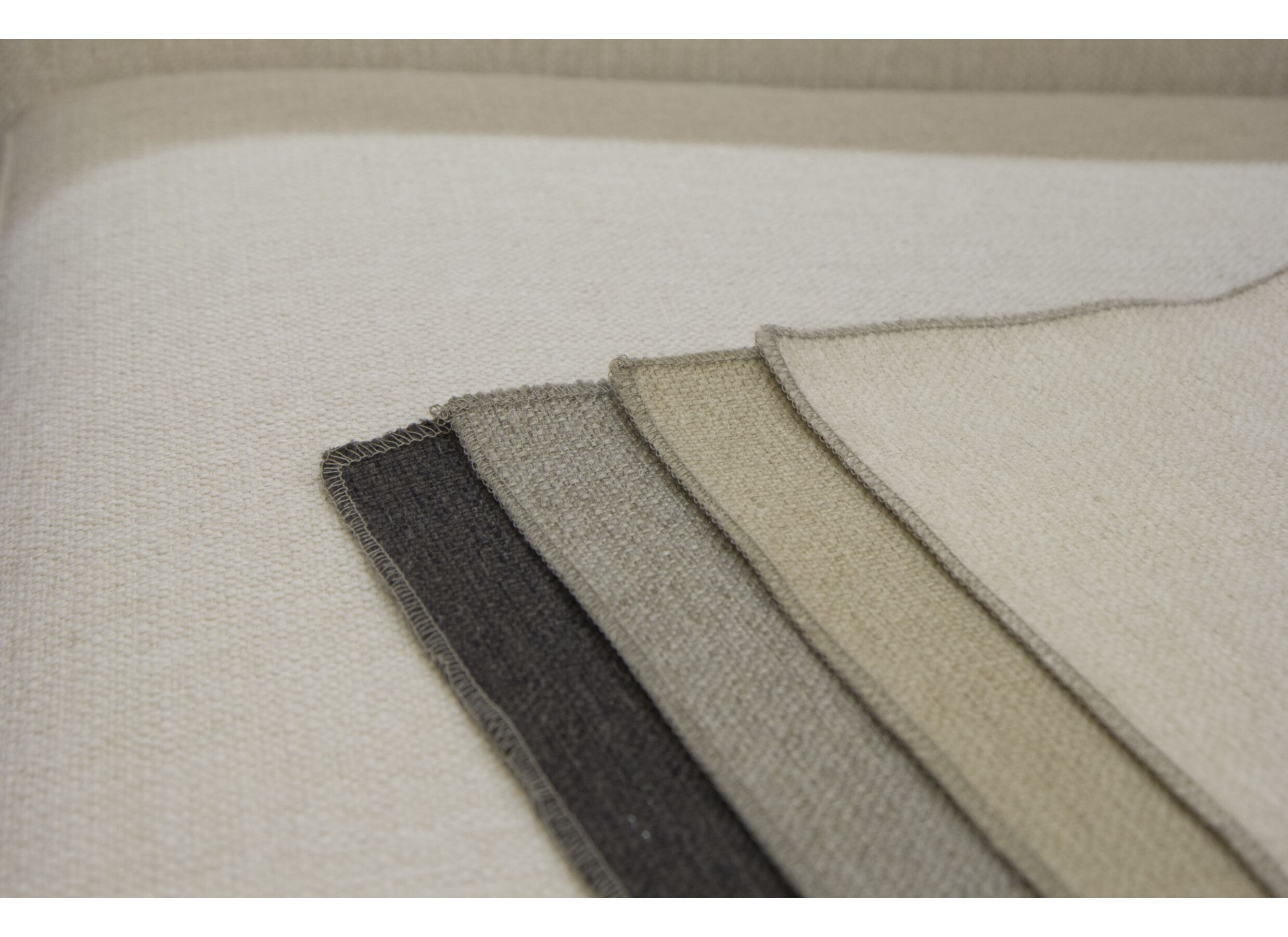 Canapé d'angle Celaya 298x223cm - tissu - ecru