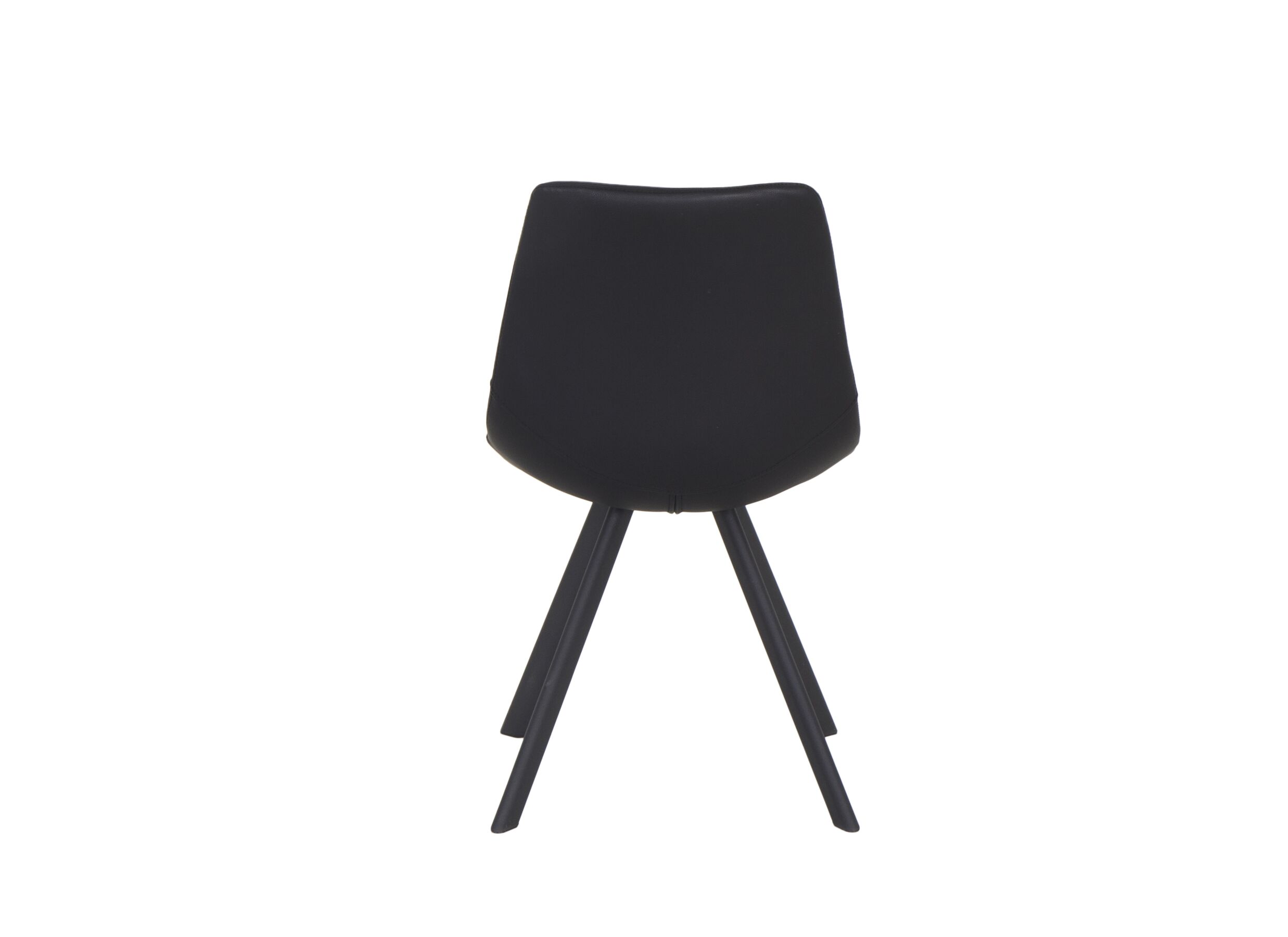 Chaise coque Pokerface 47x57x83cm - cuir de vachette - noir