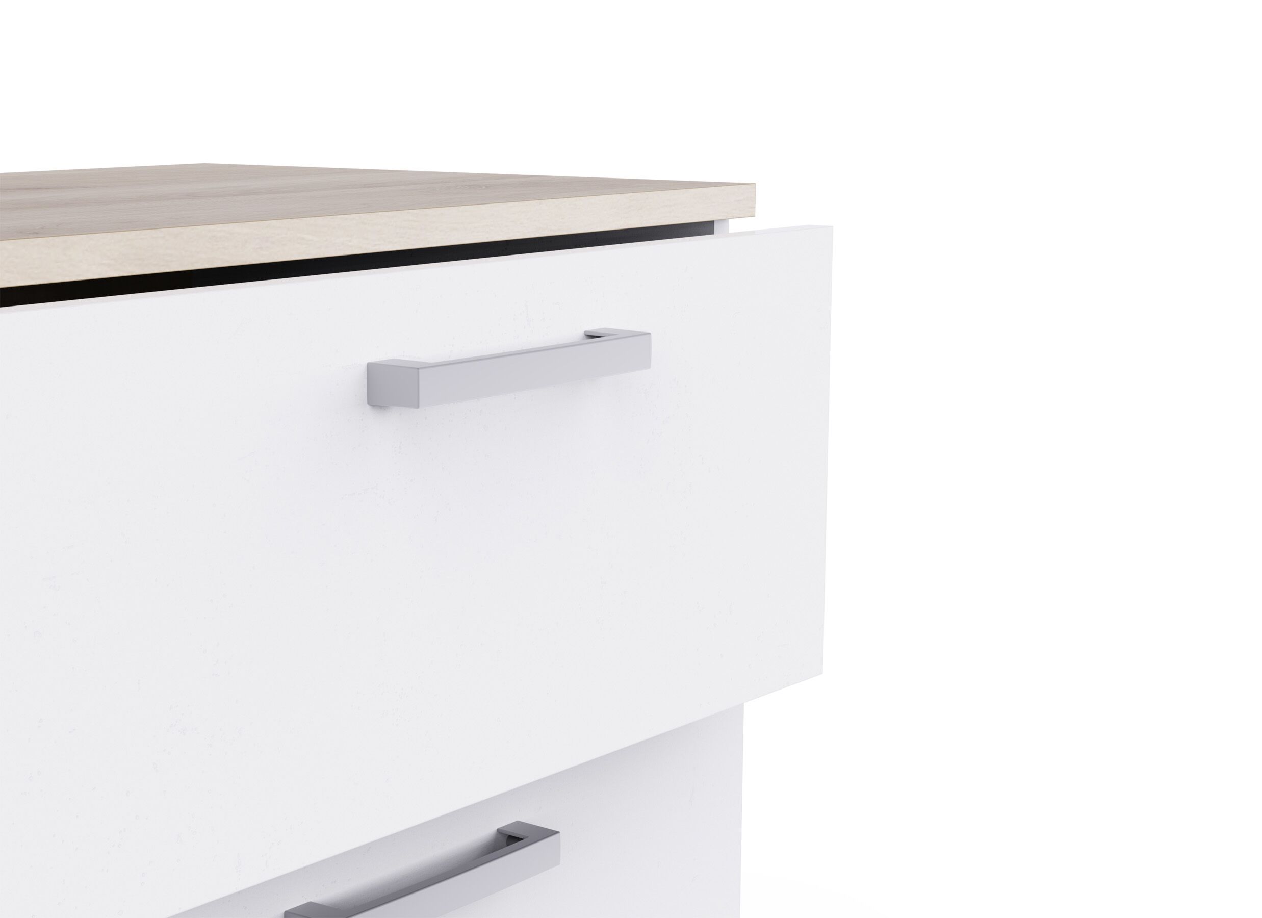 Detail - Commode Watson 119x41xH81cm - décor - blanc & chêne kronberg