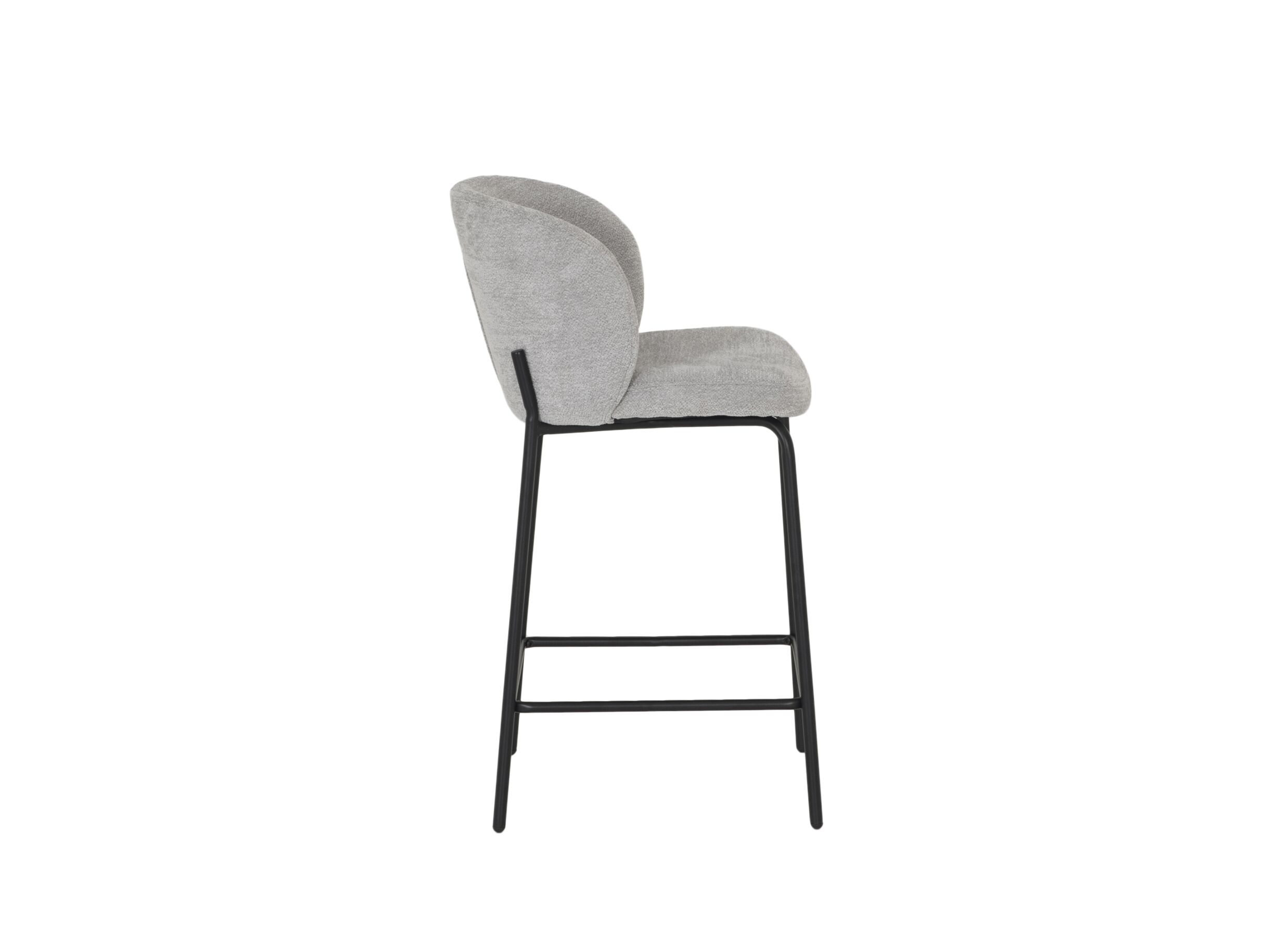 Overzichtsfoto - Barstoel Shell ZH65cm - stof - grijs