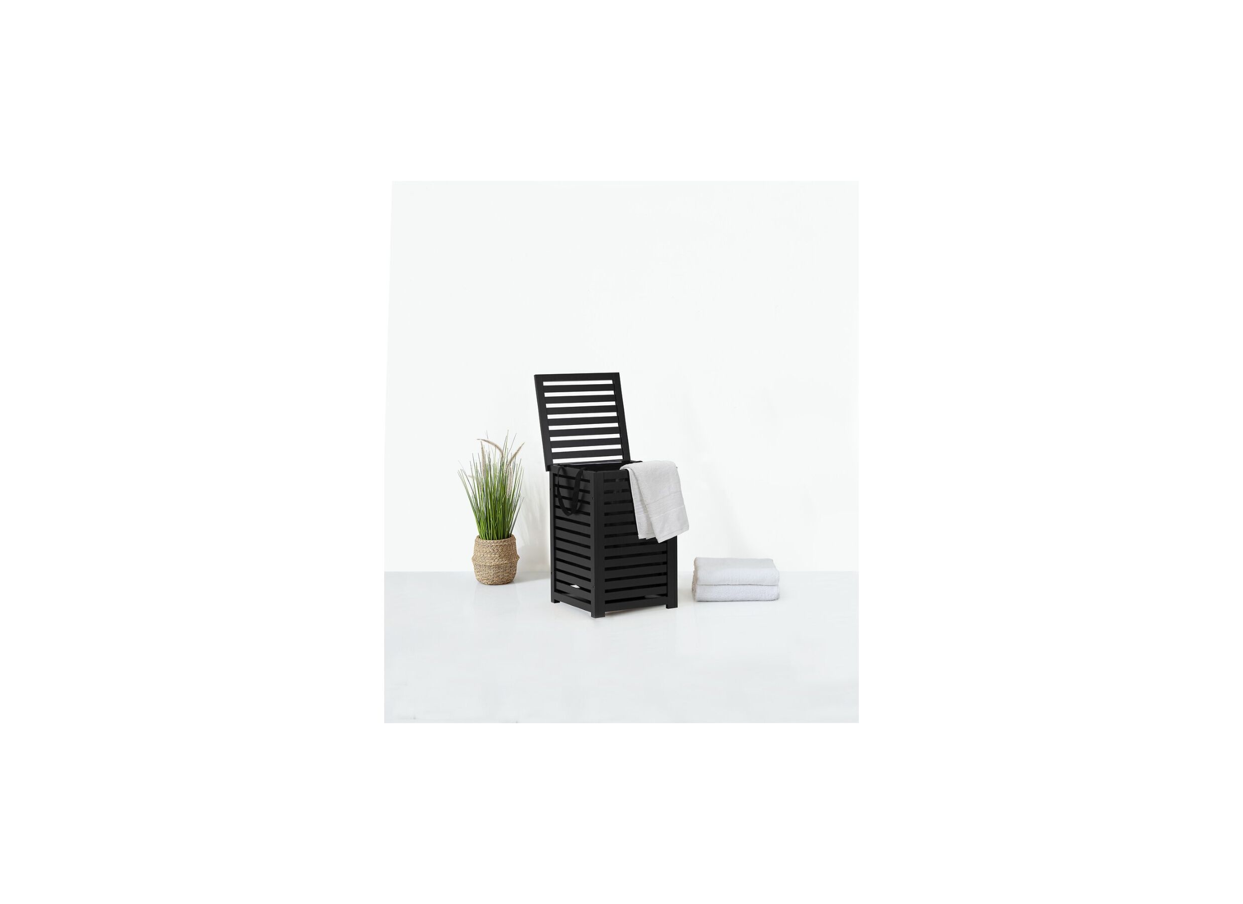 Linnenmand 40x38x58cm zwart