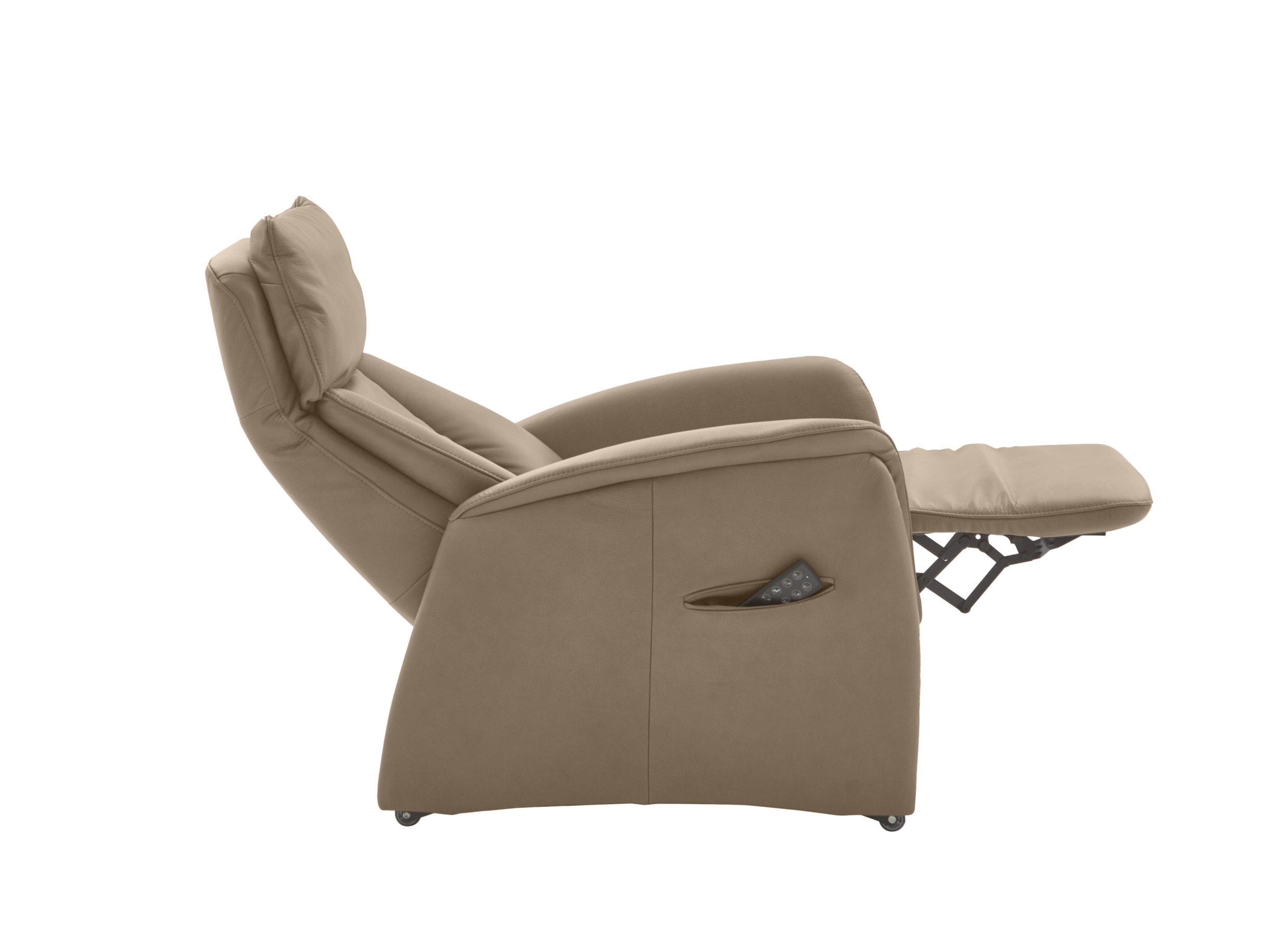 Overzichtsfoto - Relaxzetel EC22138 elektrisch - leder - belvita pearl met manueel verstelbare hoofdsteun