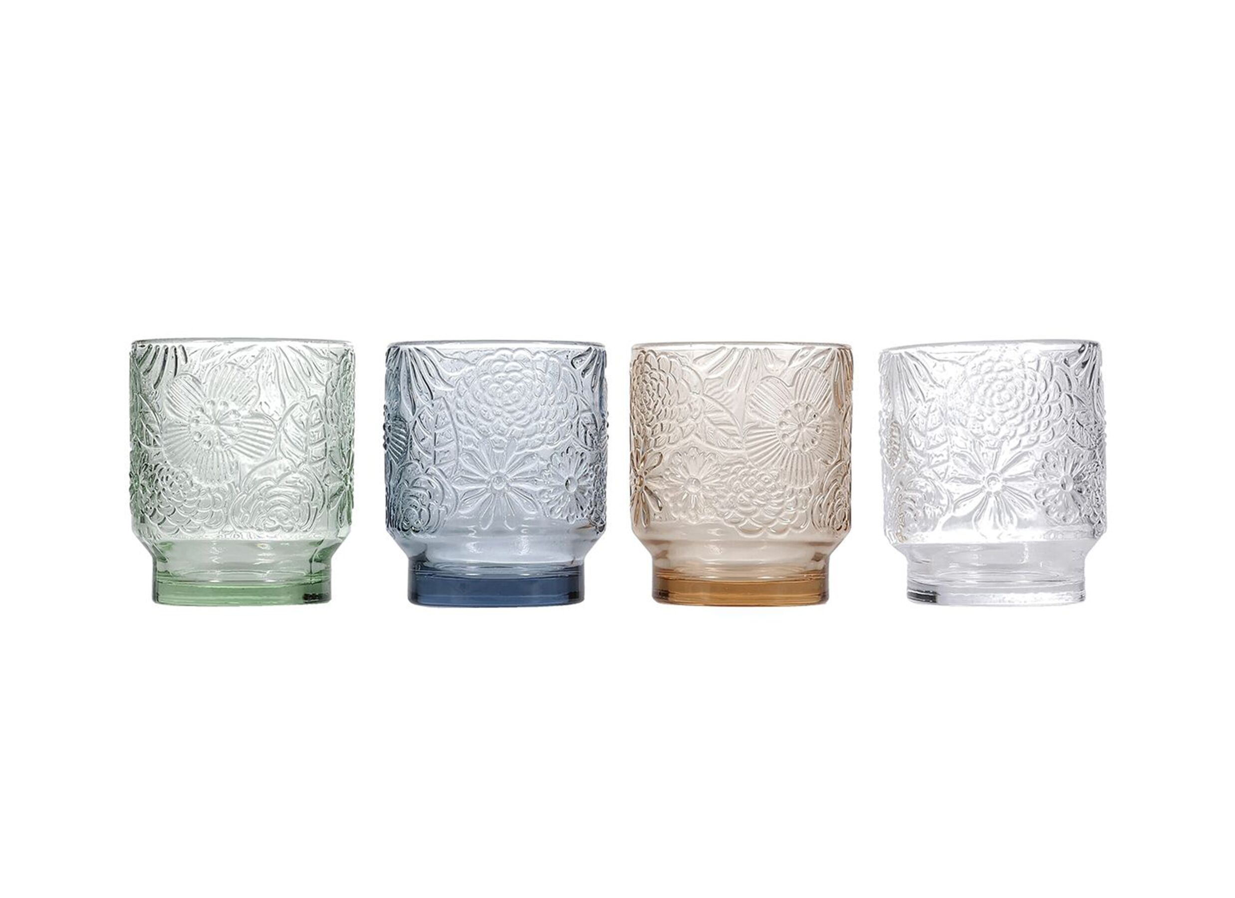 Photo ensemble - Verre Flora 30cl - verre - vert clair lot de 4