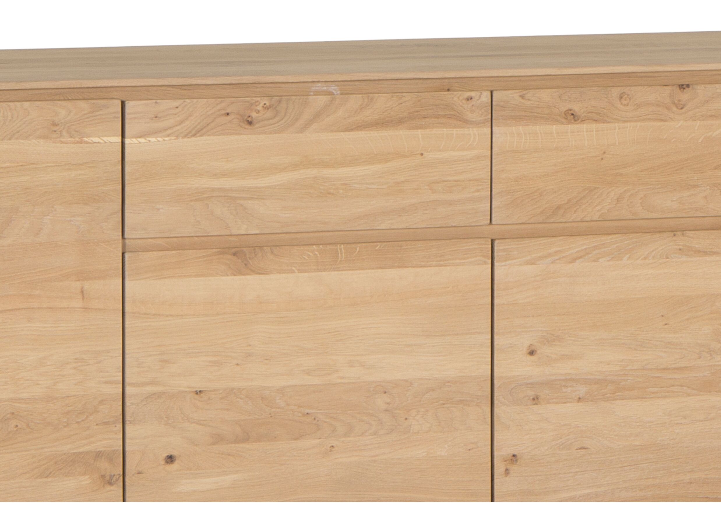 Buffet Caviar 225cm - chêne massif & décor - naturel