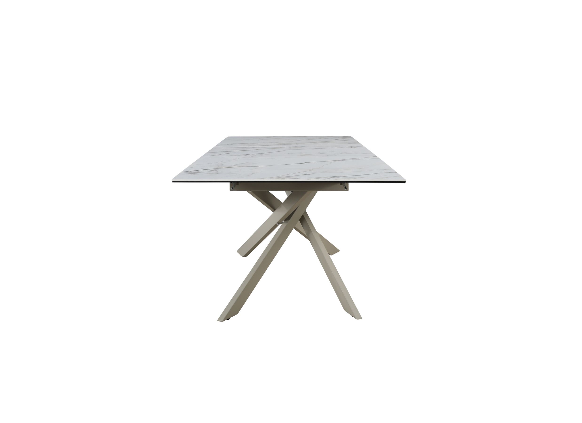 Aperçu - Table Gantia 180/240x90x76cm - céramique & verre - blanc or noir