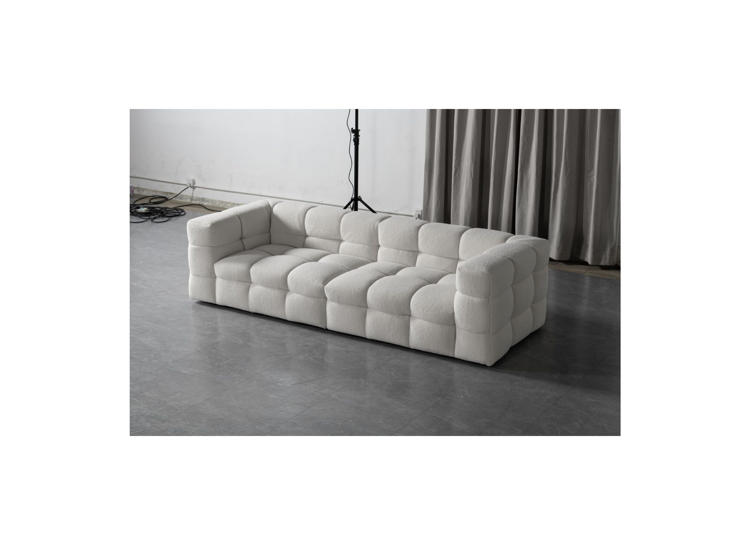 Zetel Bubble 4-zit stof wit