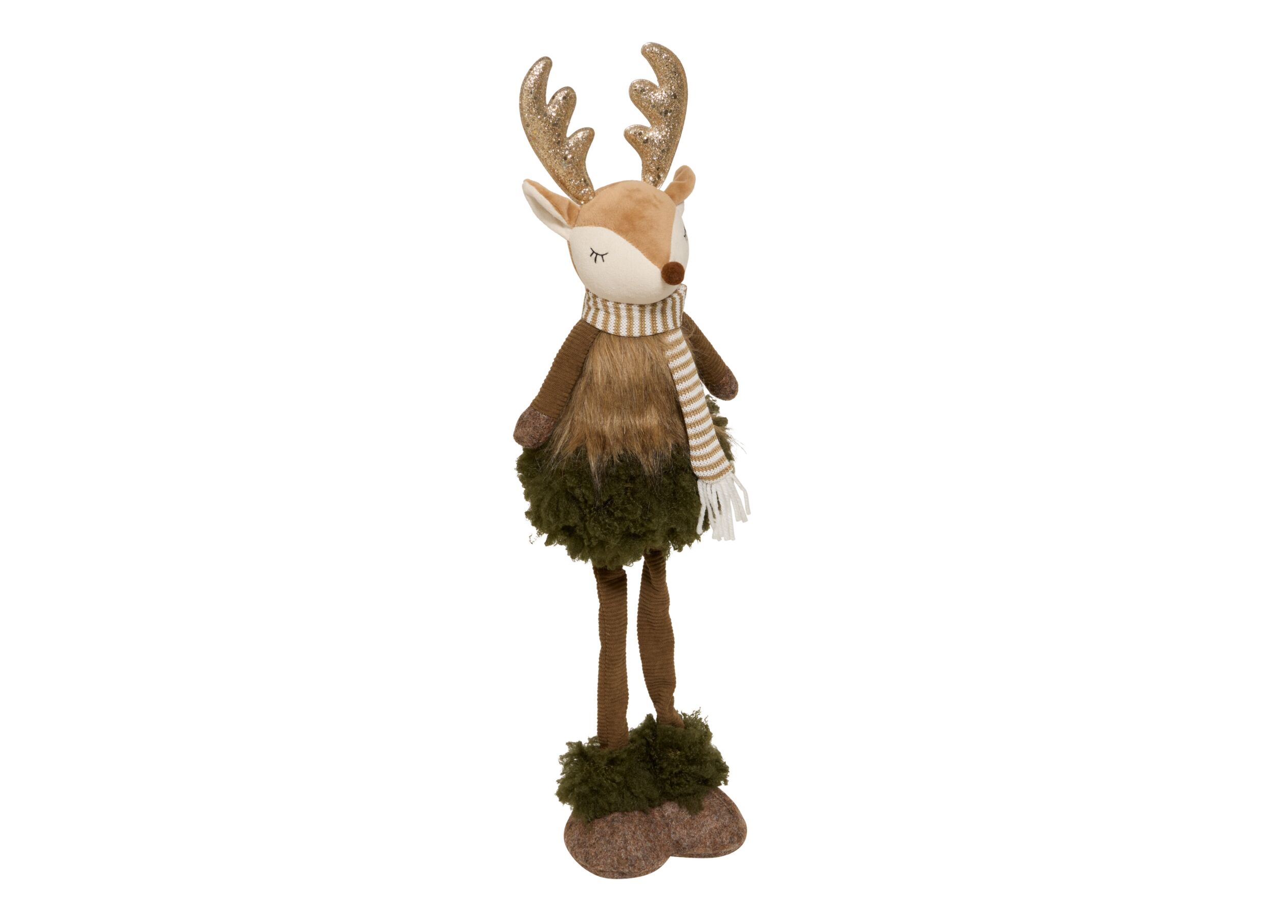 Hoofdfoto - Kerstdecoratie Rendier H56cm - stof - multicolor