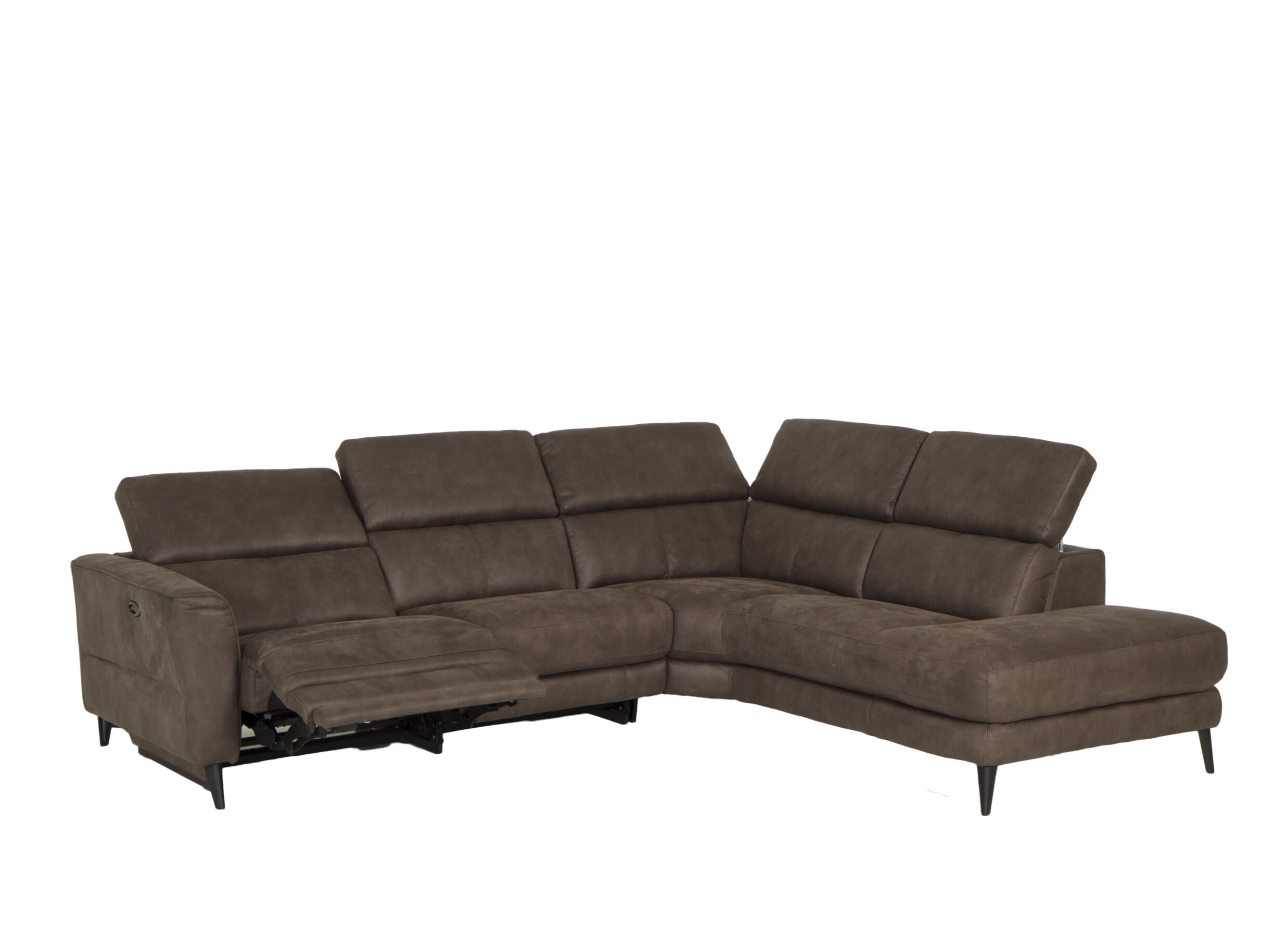 Canapé d'angle Flow 287x238cm - tissu - gris avec relax