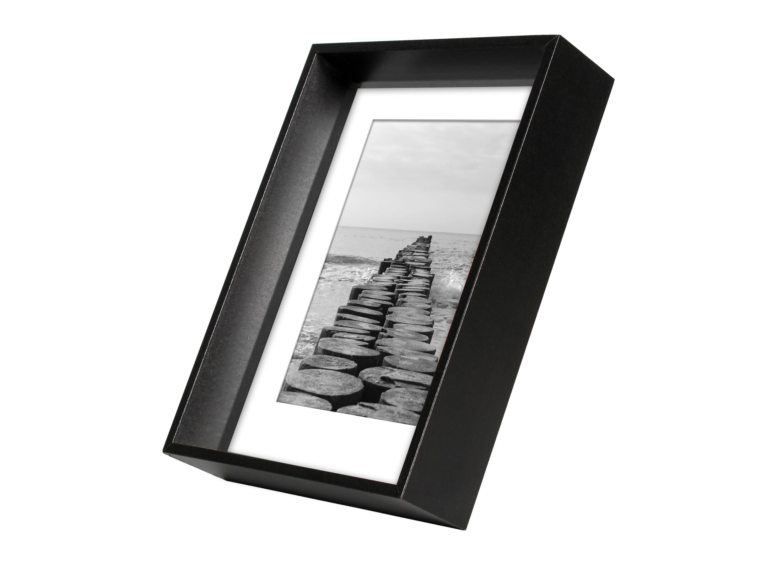 Aperçu - Cadre photo Blanc 13x18cm - MDF - noir
