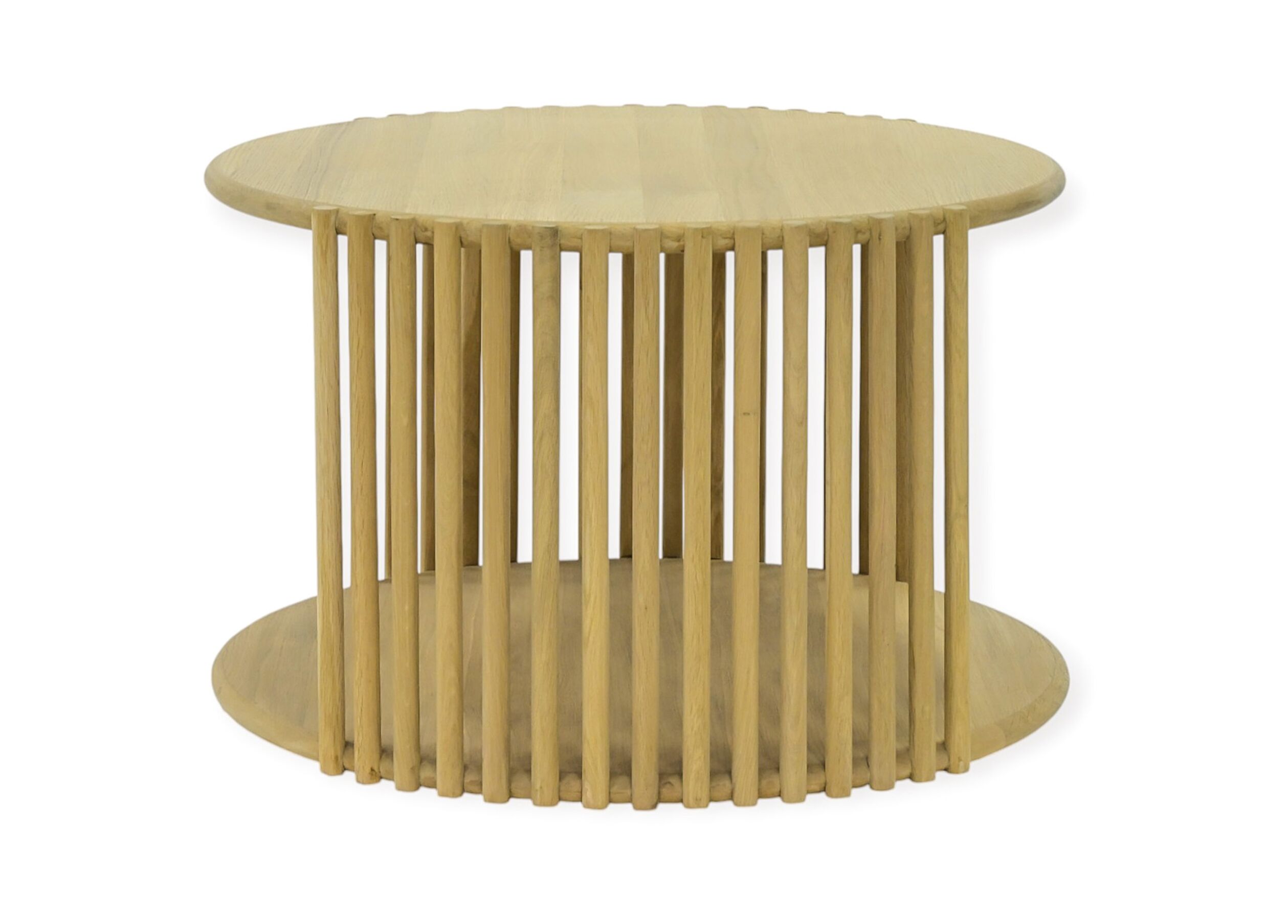 Overzichtsfoto - Salontafel Bulli 78x76x46cm - hout massief & fineer - naturel