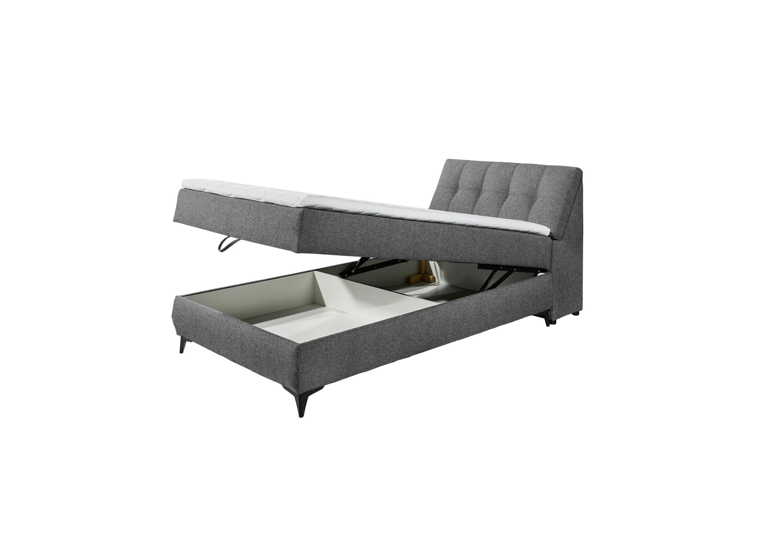 Disposition - Lit box 120x200cm avec rangement tissu antracite