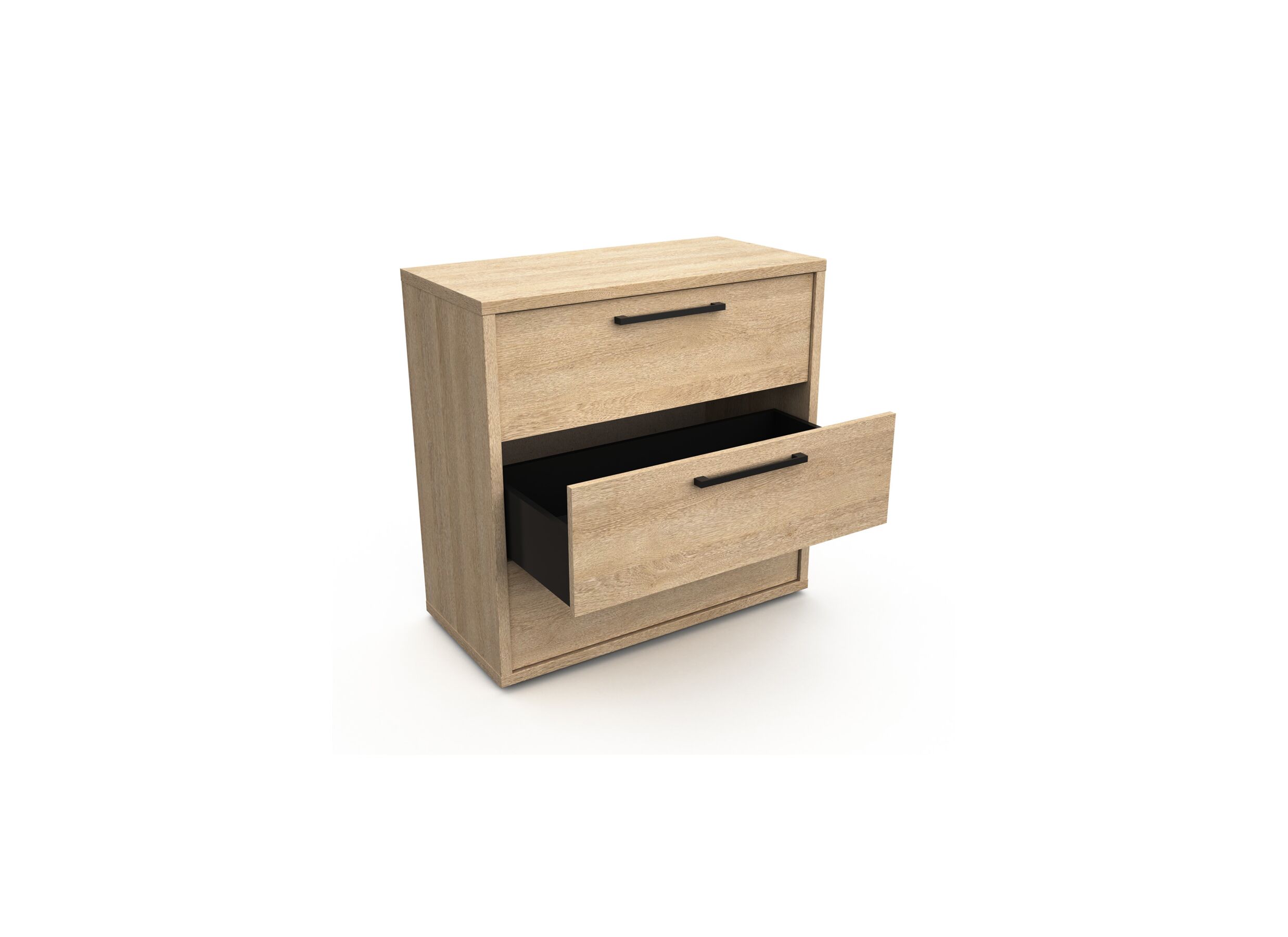 Aperçu - Table de chevet Tessa 52x44x51cm - mélamine - chêne sable