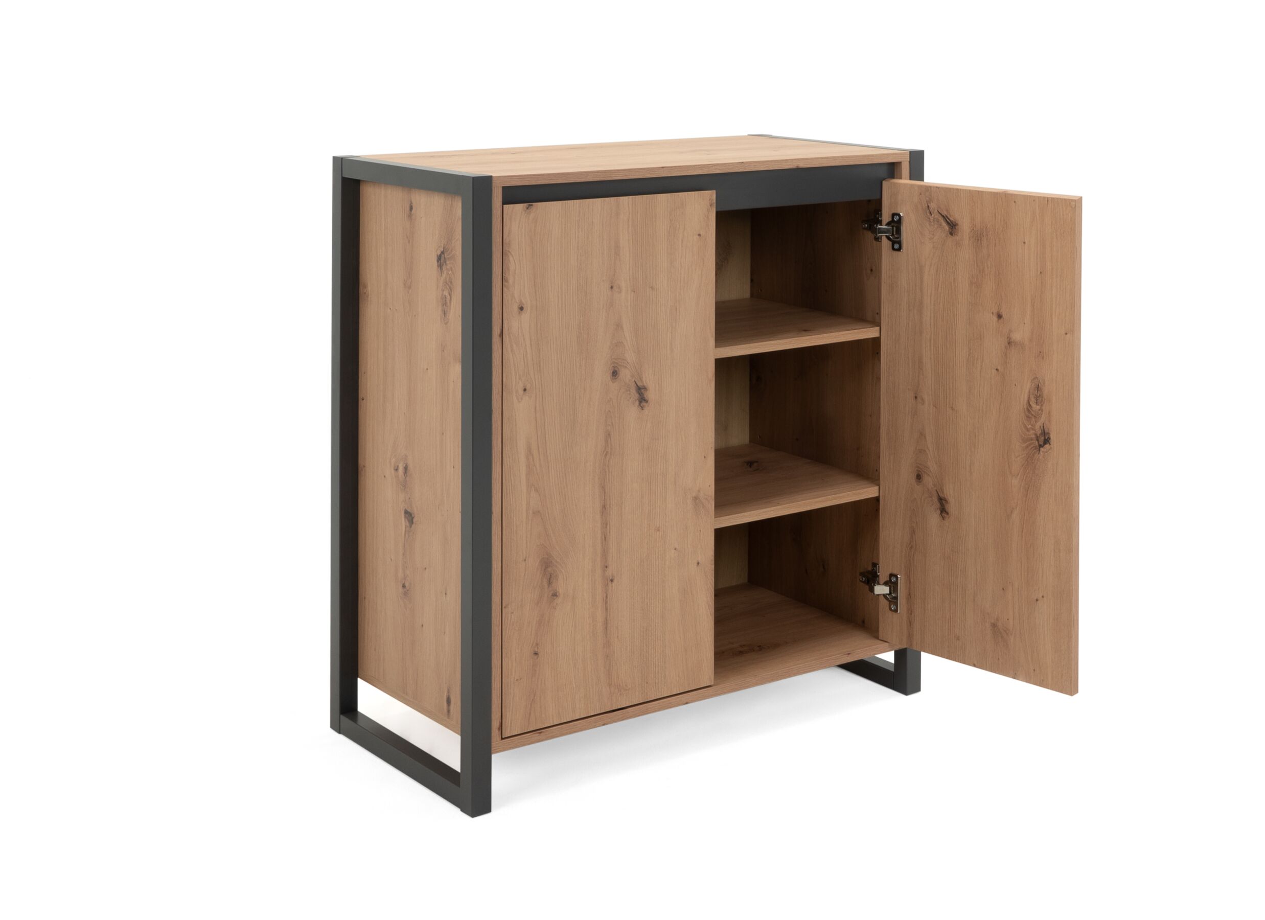 Commode Denver 80x88x40cm - decor - artisanale eik & anthraciet