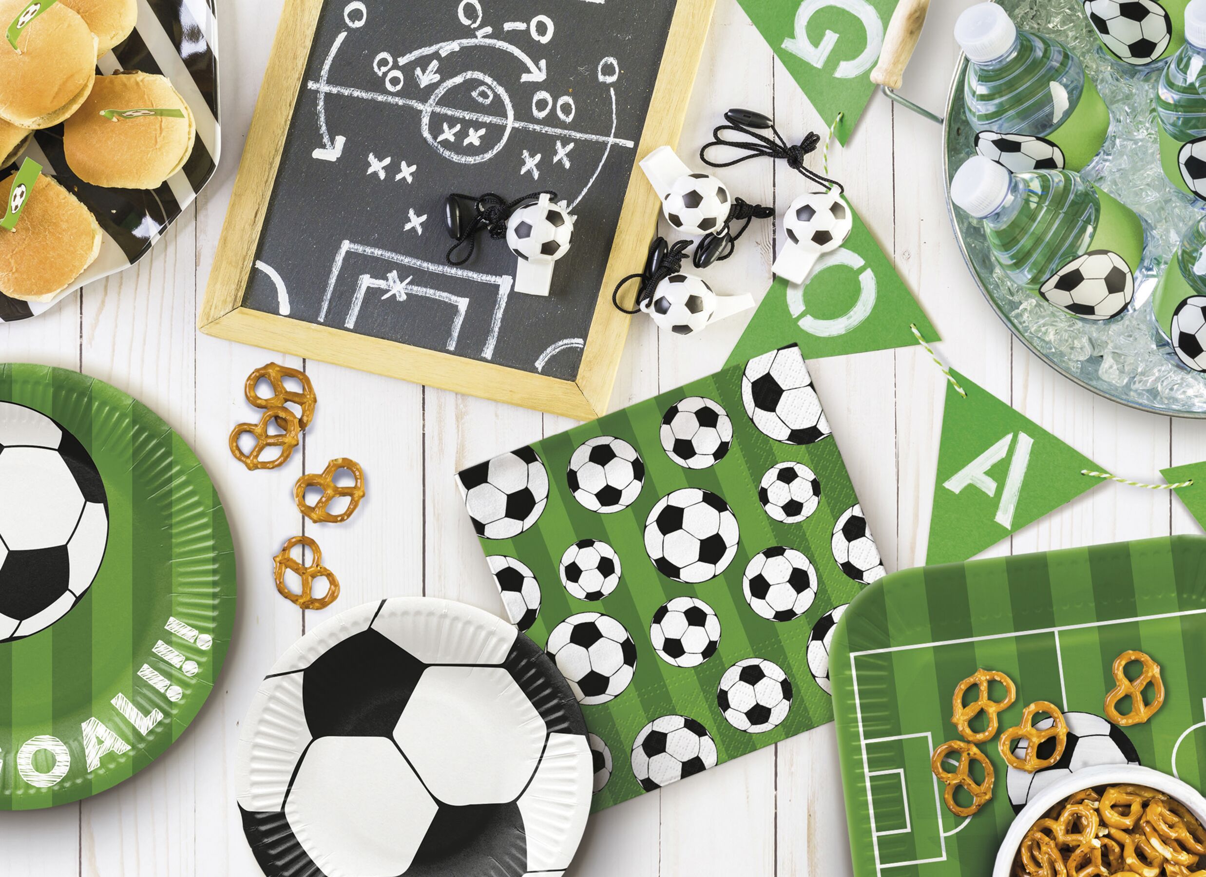 Sfeerfoto - Serviette Soccer bal 33x33cm - papier - multicolor - 20 stuks