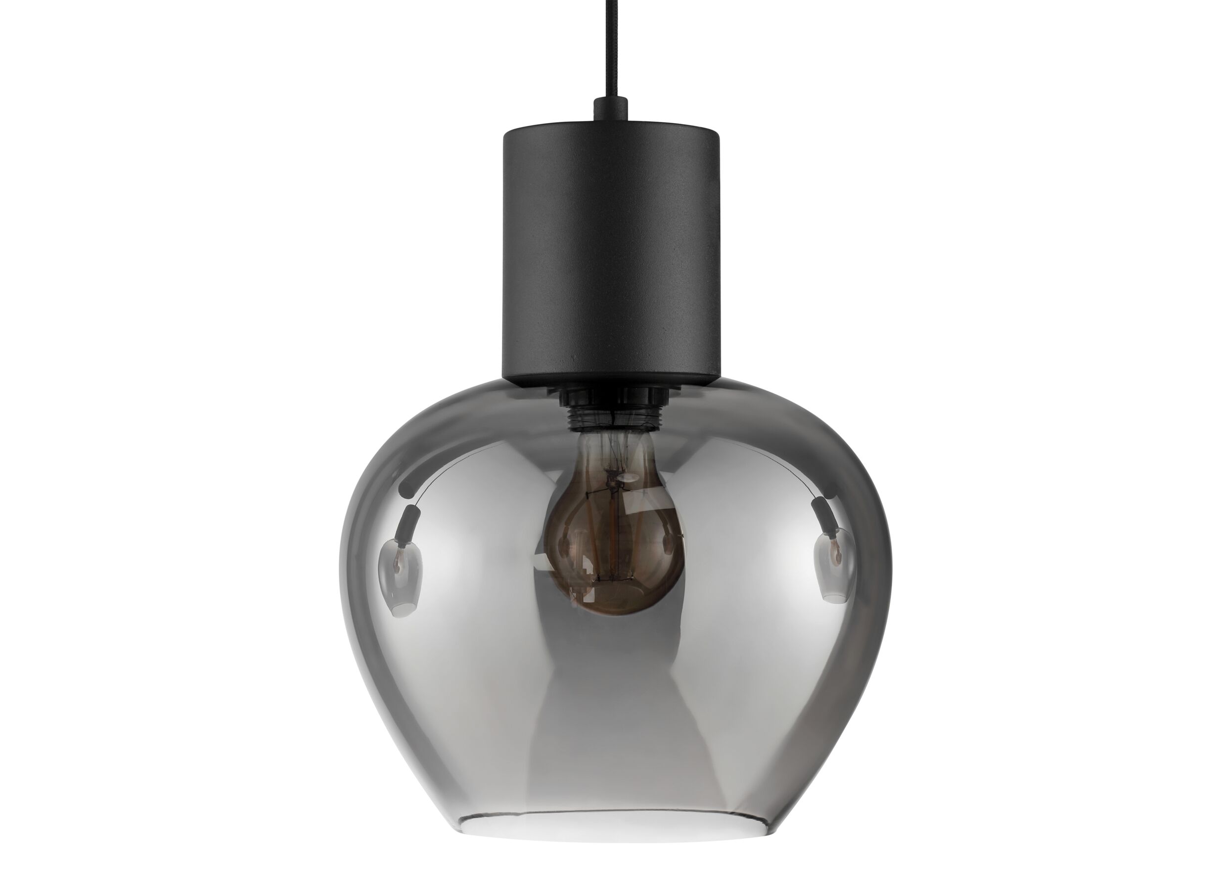 Detailfoto - Hanglamp Nuvia 3x20W E27 & 2x10W GU10 - metaal - zwart