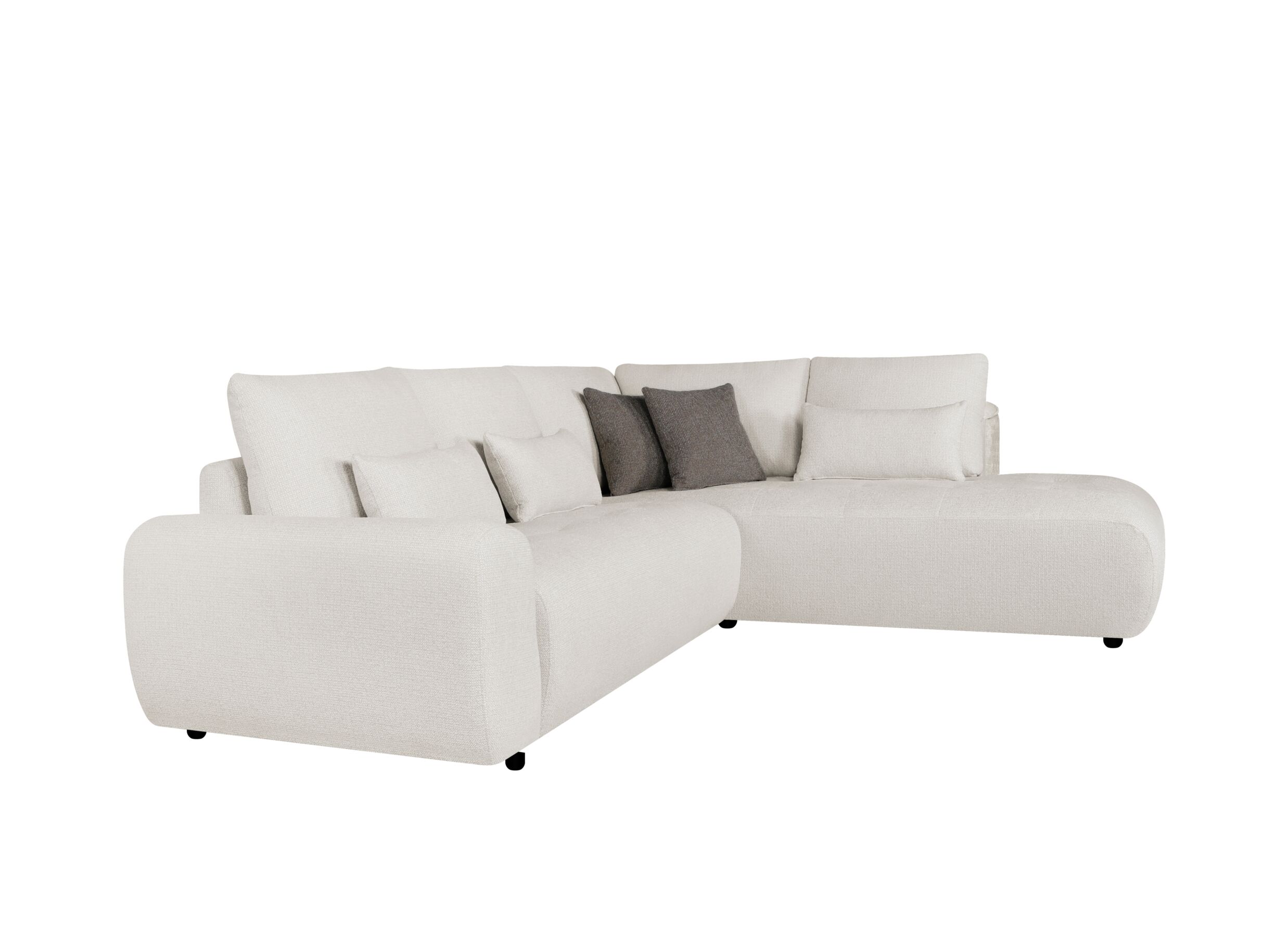 Aperçu - Canapé d'angle Garama 281x229cm - polyester - beige