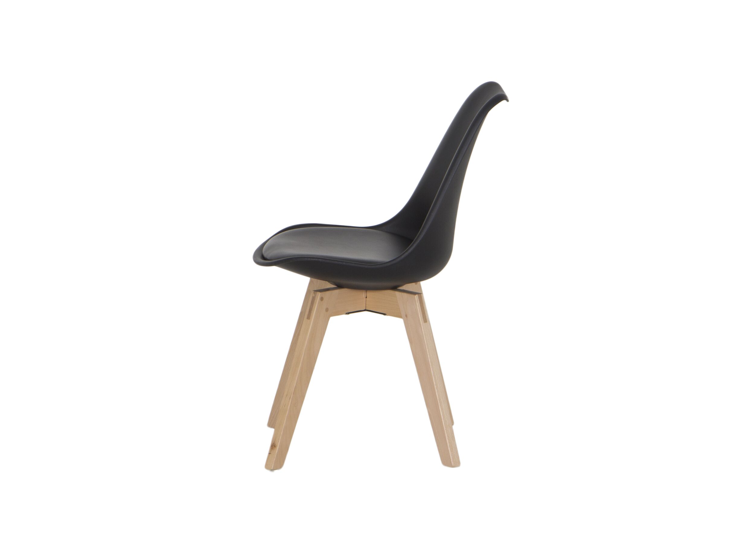Detail - Chaise coque Rugby similicuir noir
