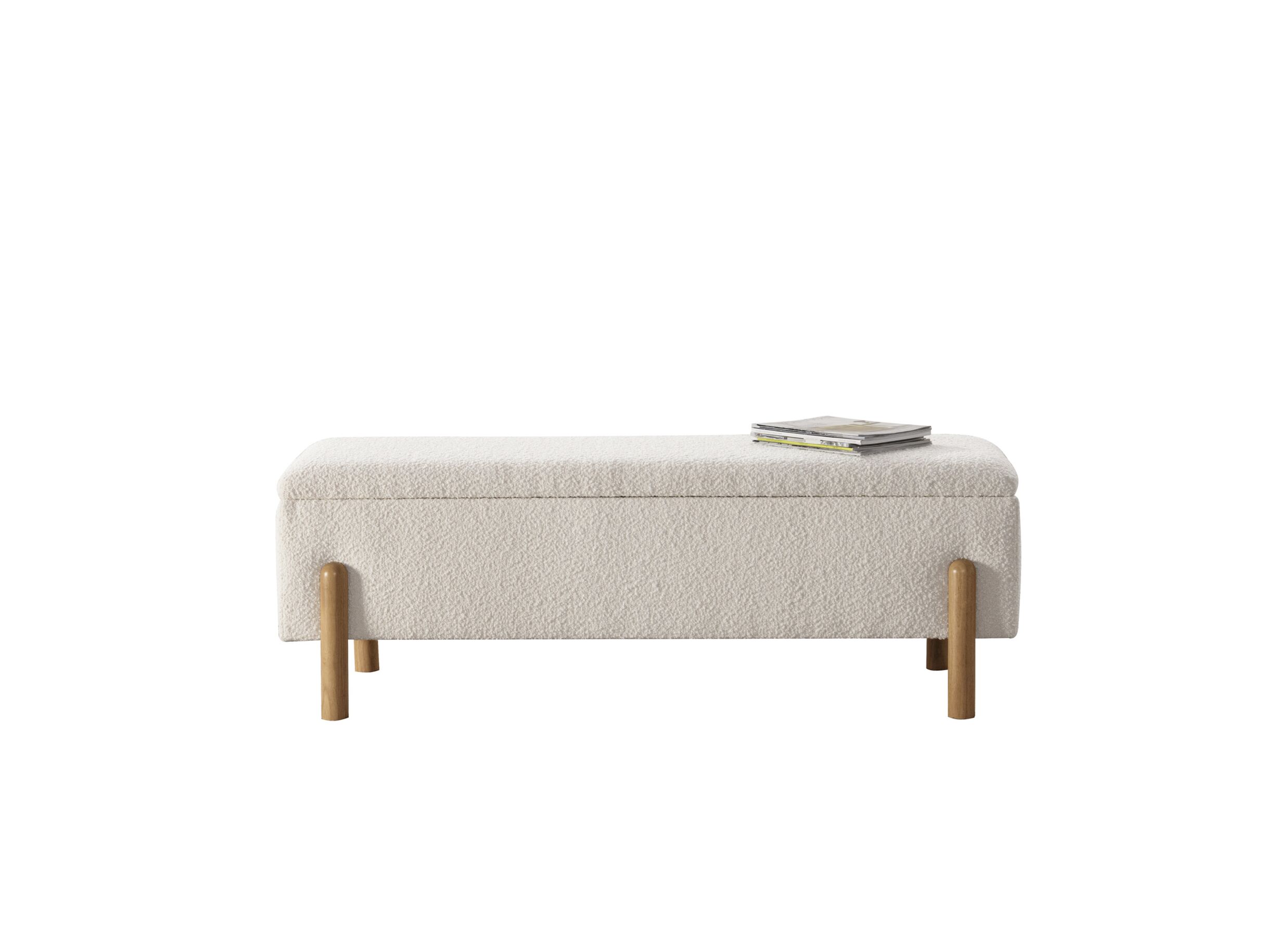 Aperçu - Repose-pieds Pandora avec rangement 140x50cm bouclé